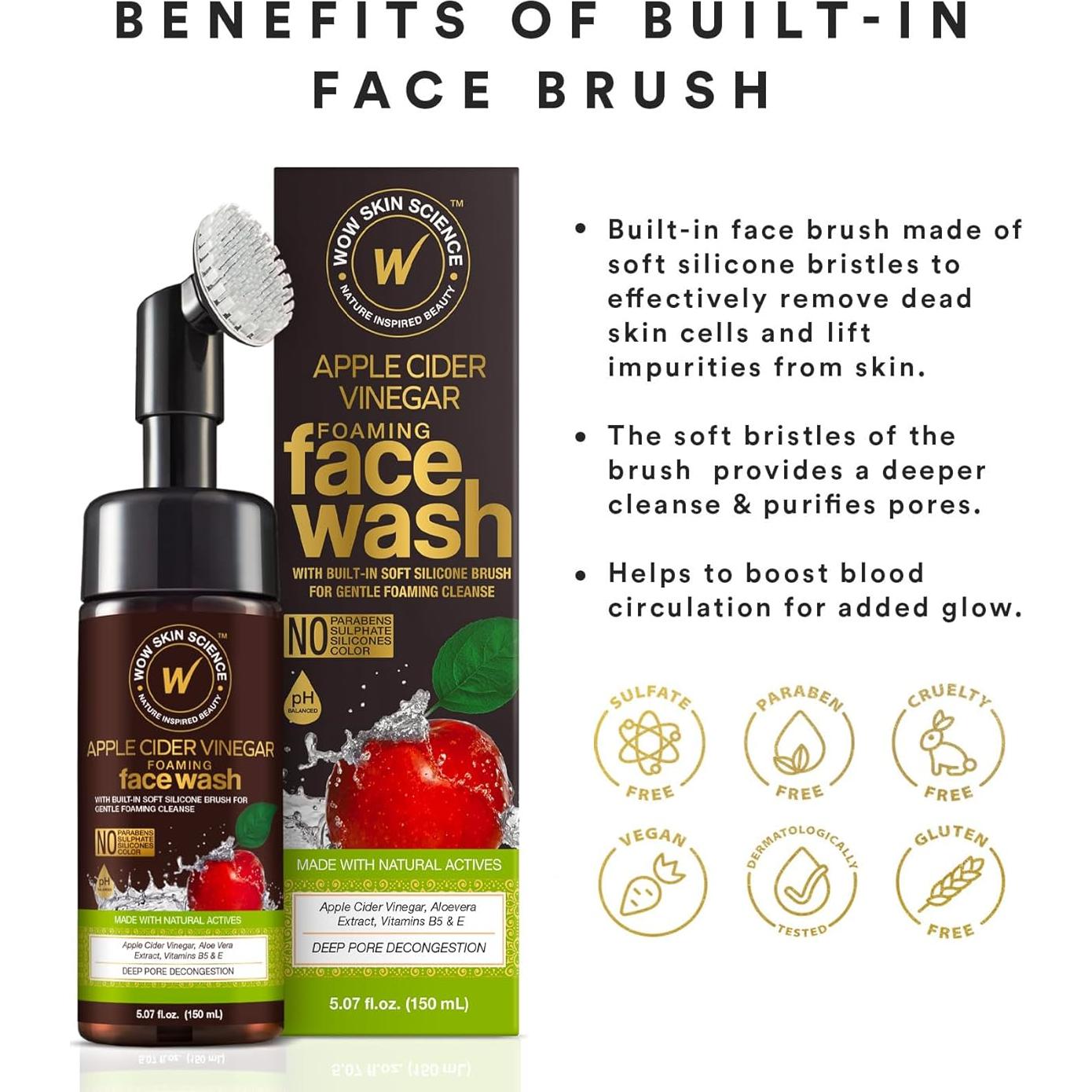 Jabón Espumoso Exfoliante WOW 150 ml con Cepillo Facial