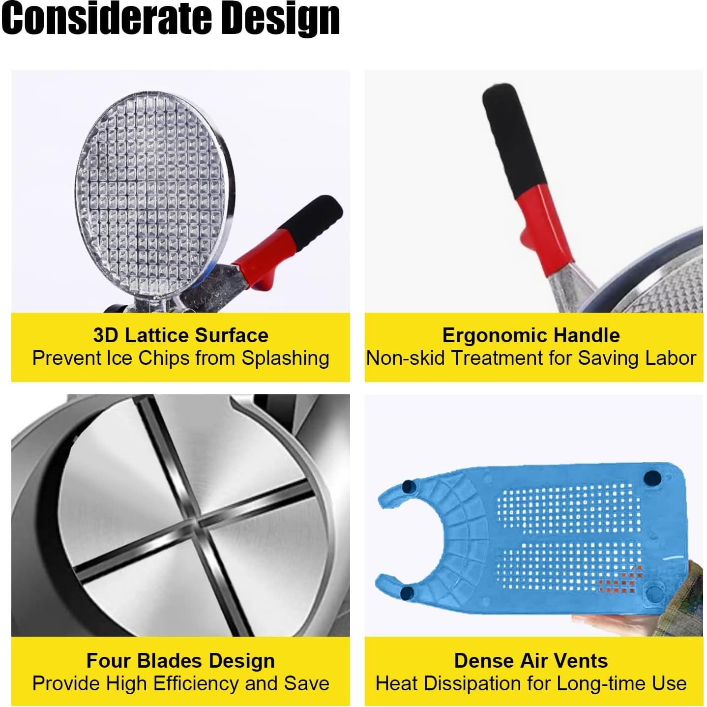 Trituradora de Hielo Eléctrica 300W Acero Inoxidable 100kg/h