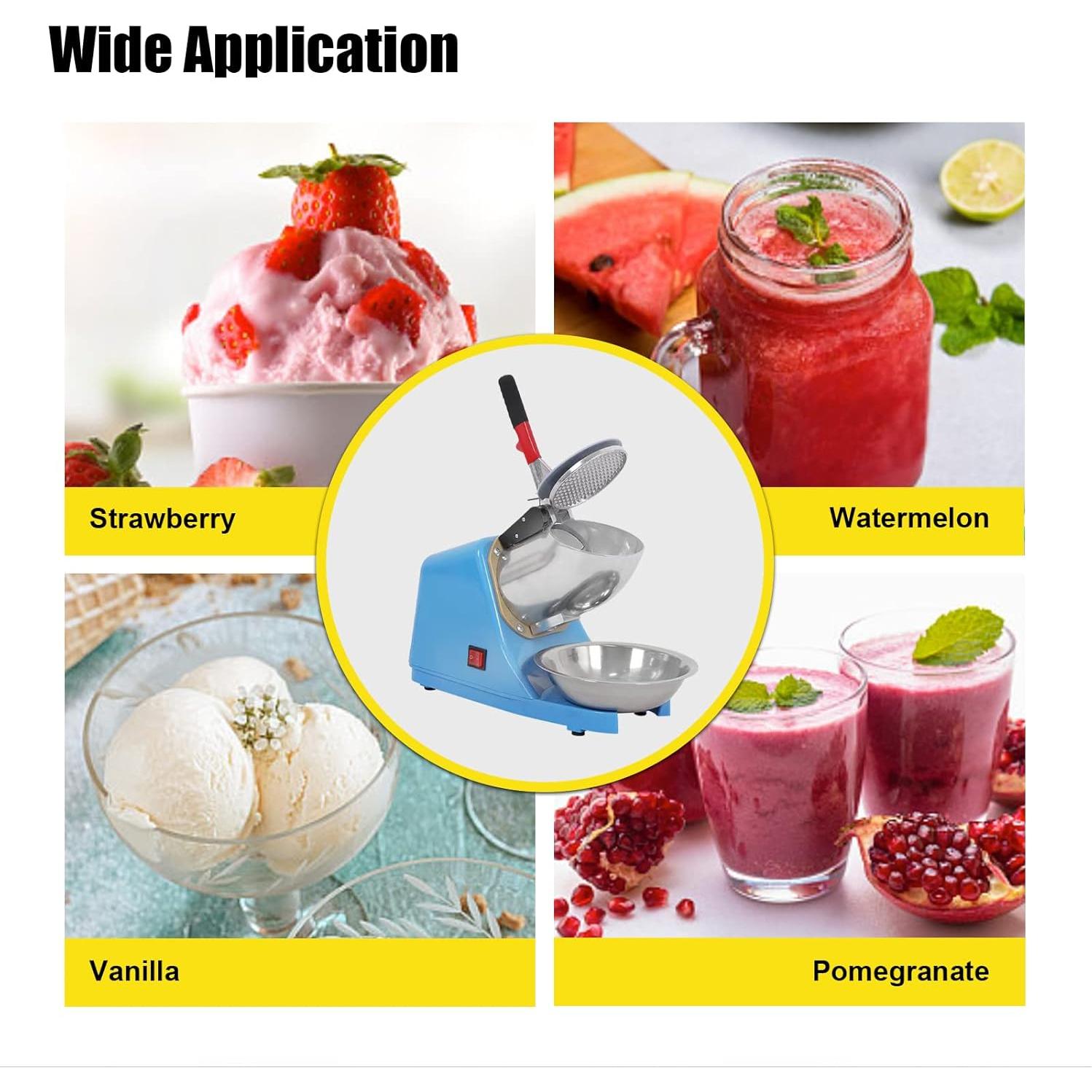 Trituradora de Hielo Eléctrica 300W Acero Inoxidable 100kg/h