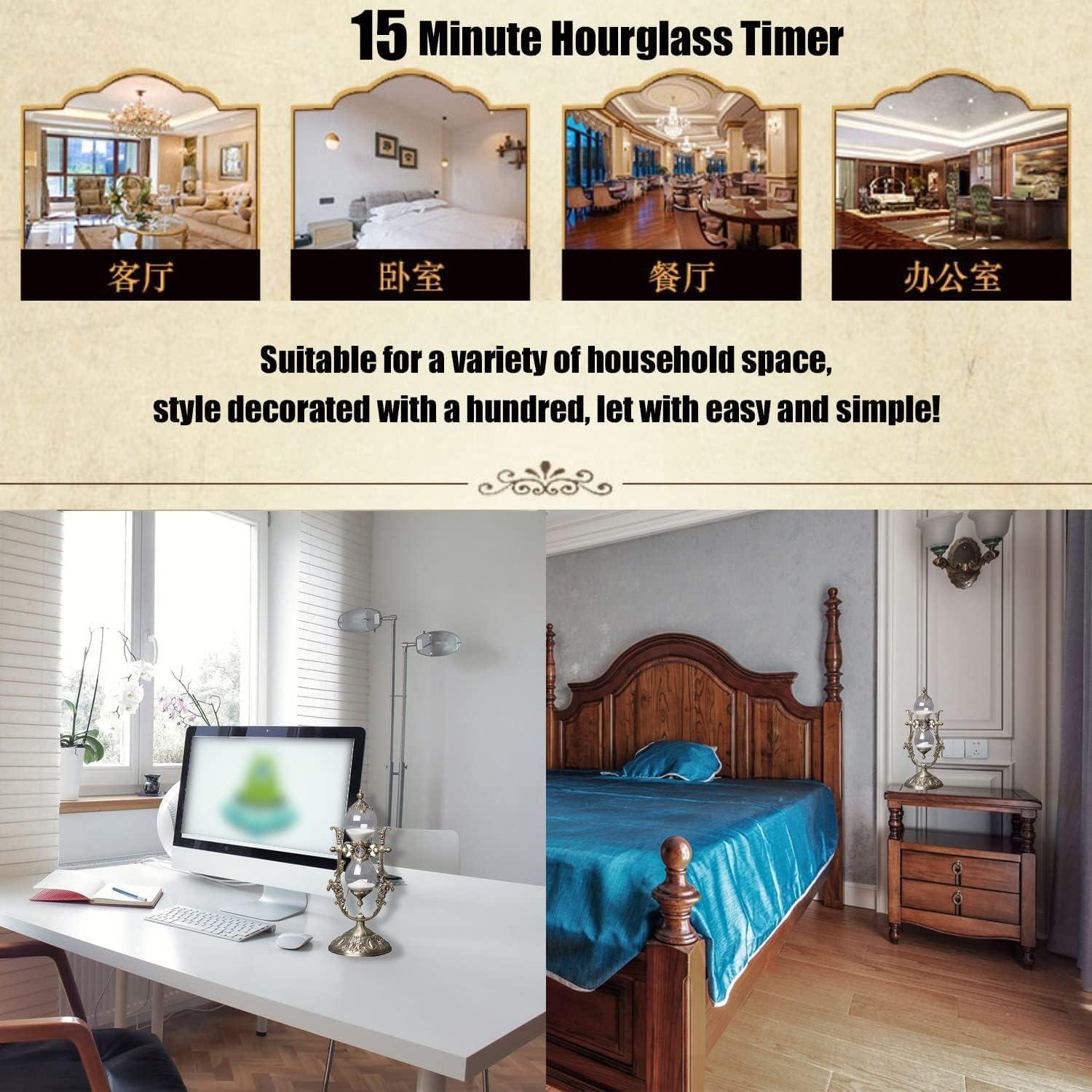 Reloj de Arena Vintage NIUASH 15 Min Arena Blanca Decoración