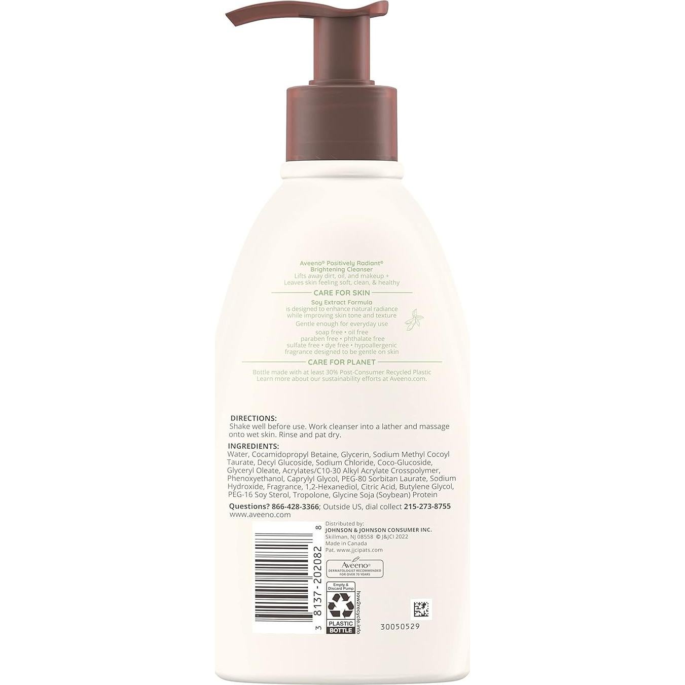 Limpiador Facial Iluminador Aveeno 325 ml Piel Sensible