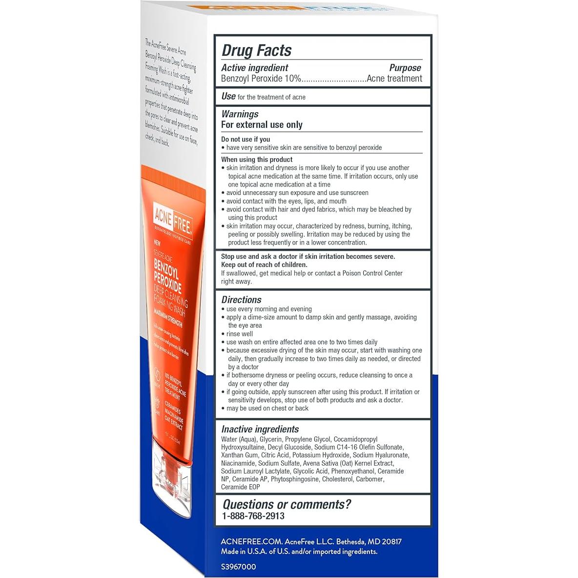 Limpiador Espumoso AcneFree con Azufre y Avena 141g