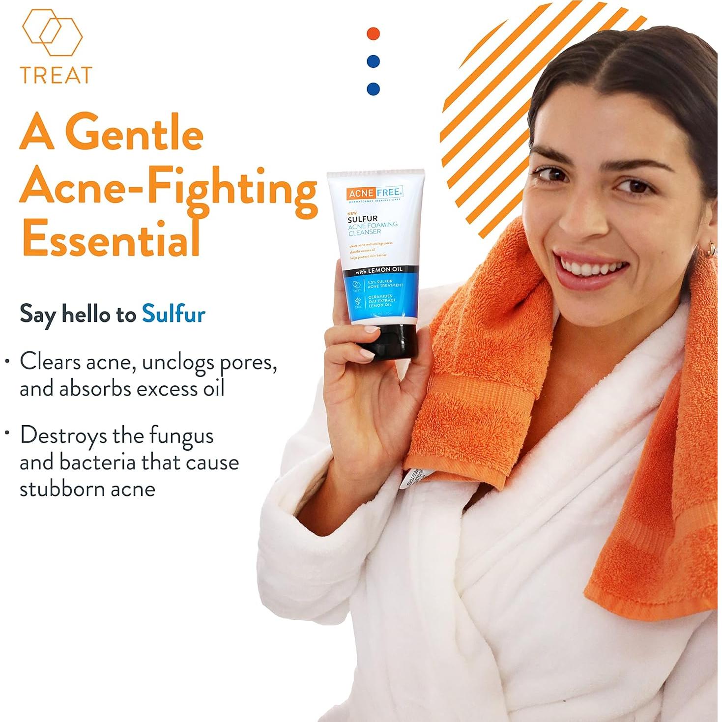 Limpiador Espumoso AcneFree con Azufre y Avena 141g