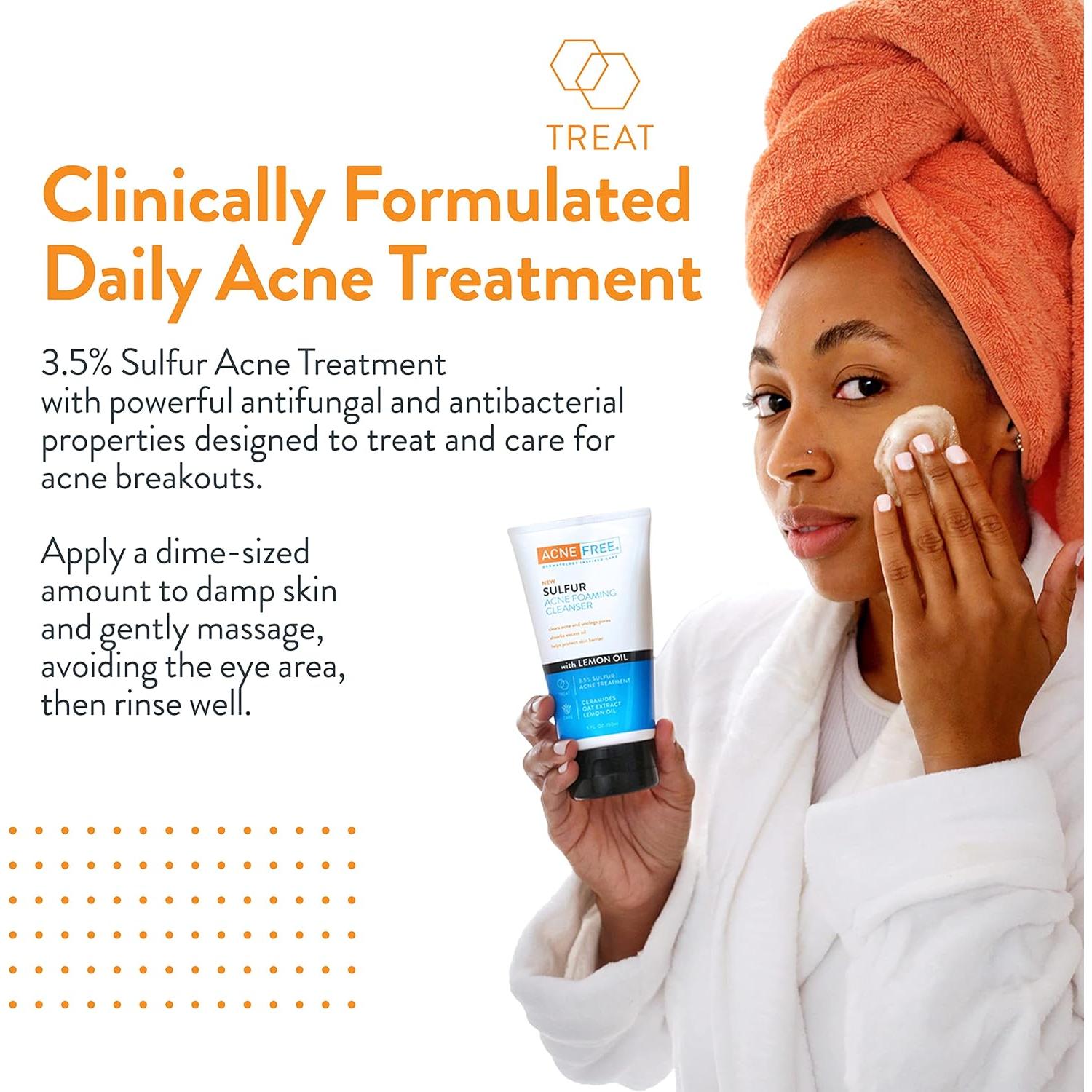 Limpiador Espumoso AcneFree con Azufre y Avena 141g