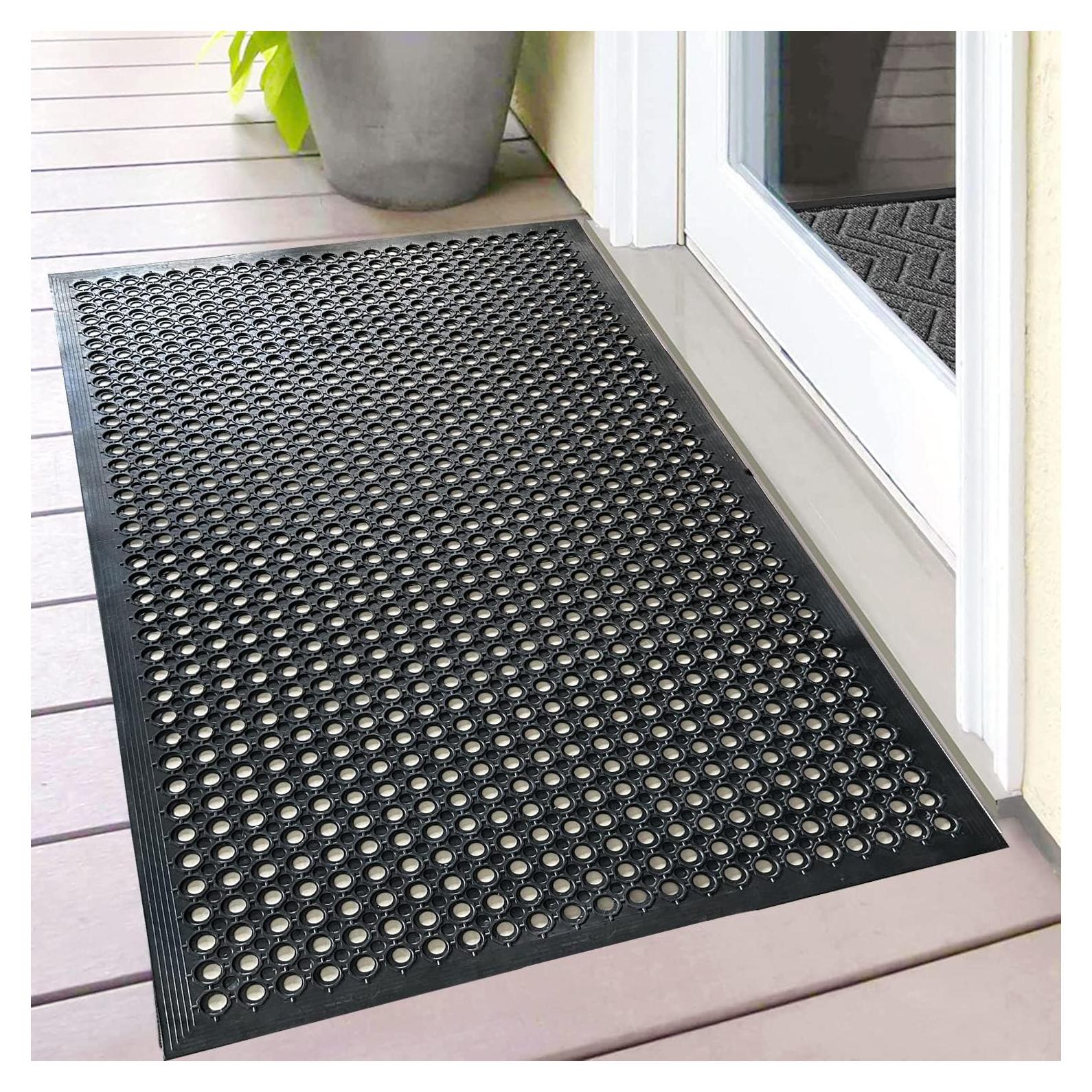 Alfombra de drenaje de goma Uniboho 89x61 cm antideslizante