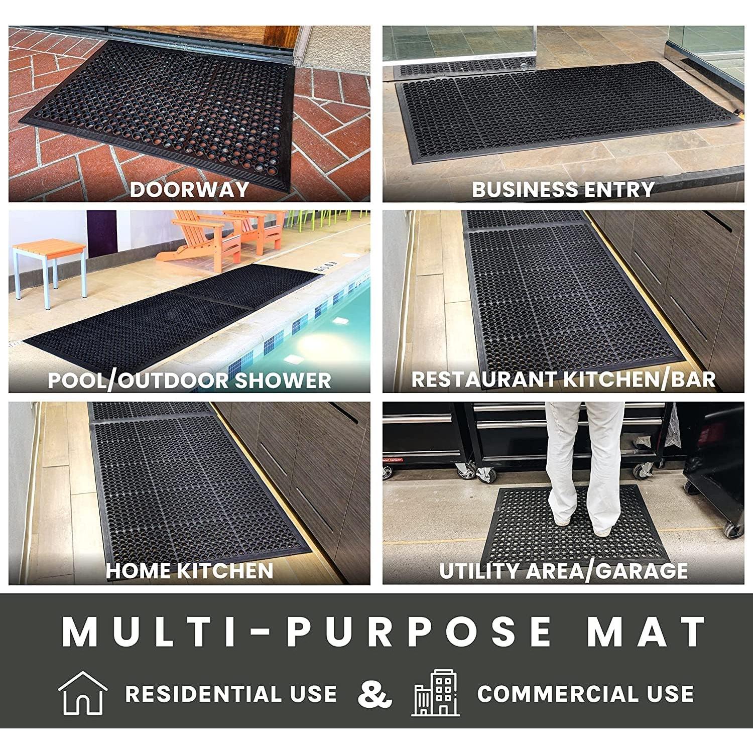 Alfombra de drenaje de goma Uniboho 89x61 cm antideslizante