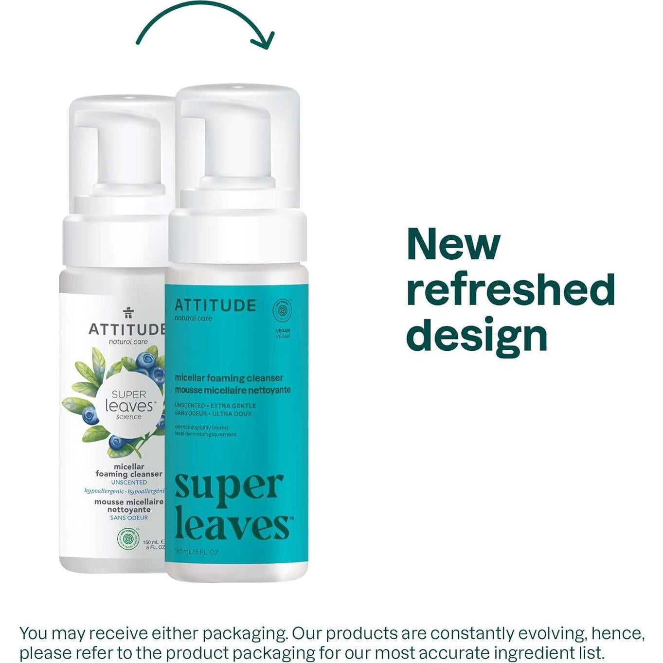 Limpiador Facial Espumoso ATTITUDE 150 ml Vegano Sin Fragancia