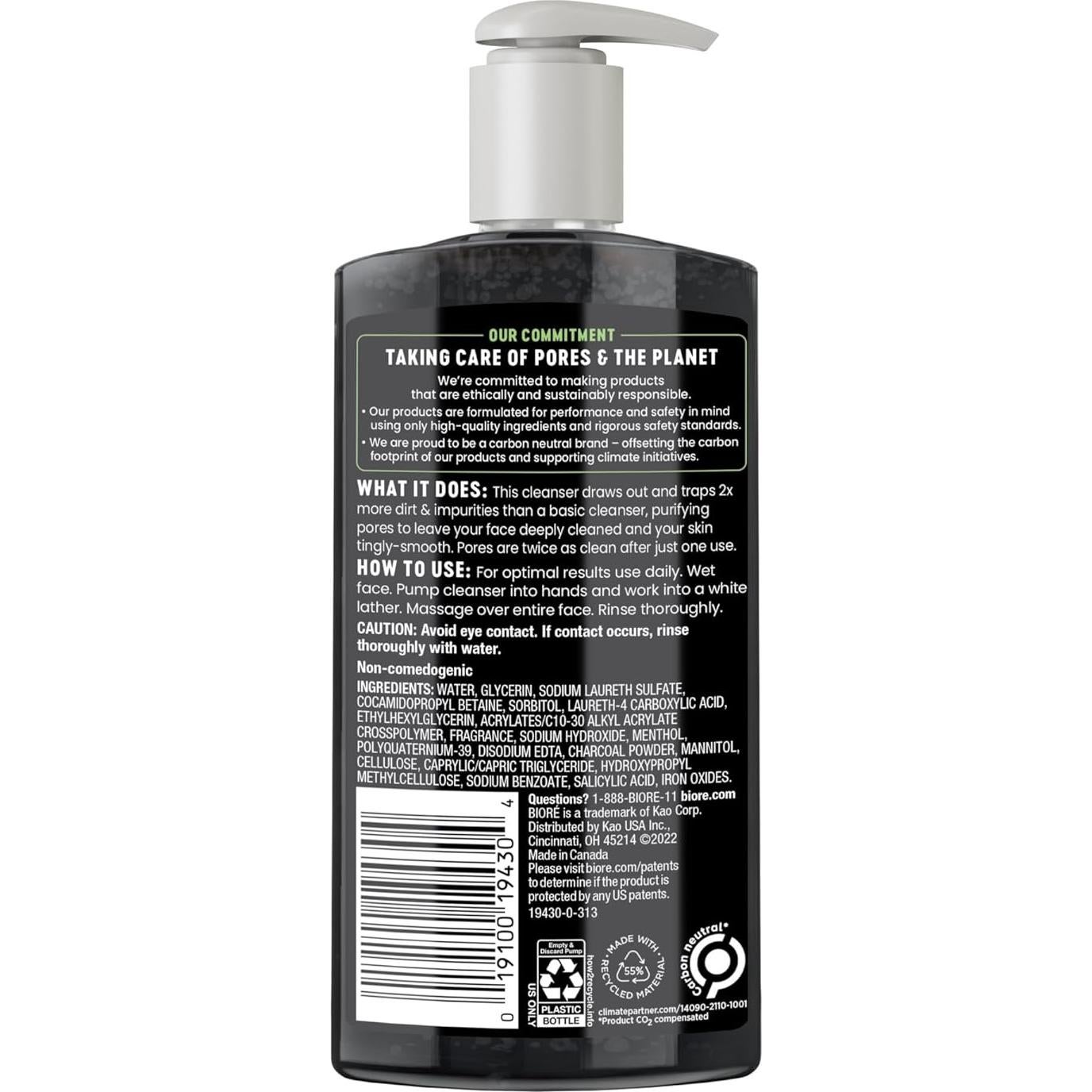 Limpiador Facial Biore Carbón Profundo 191ml Piel Grasa