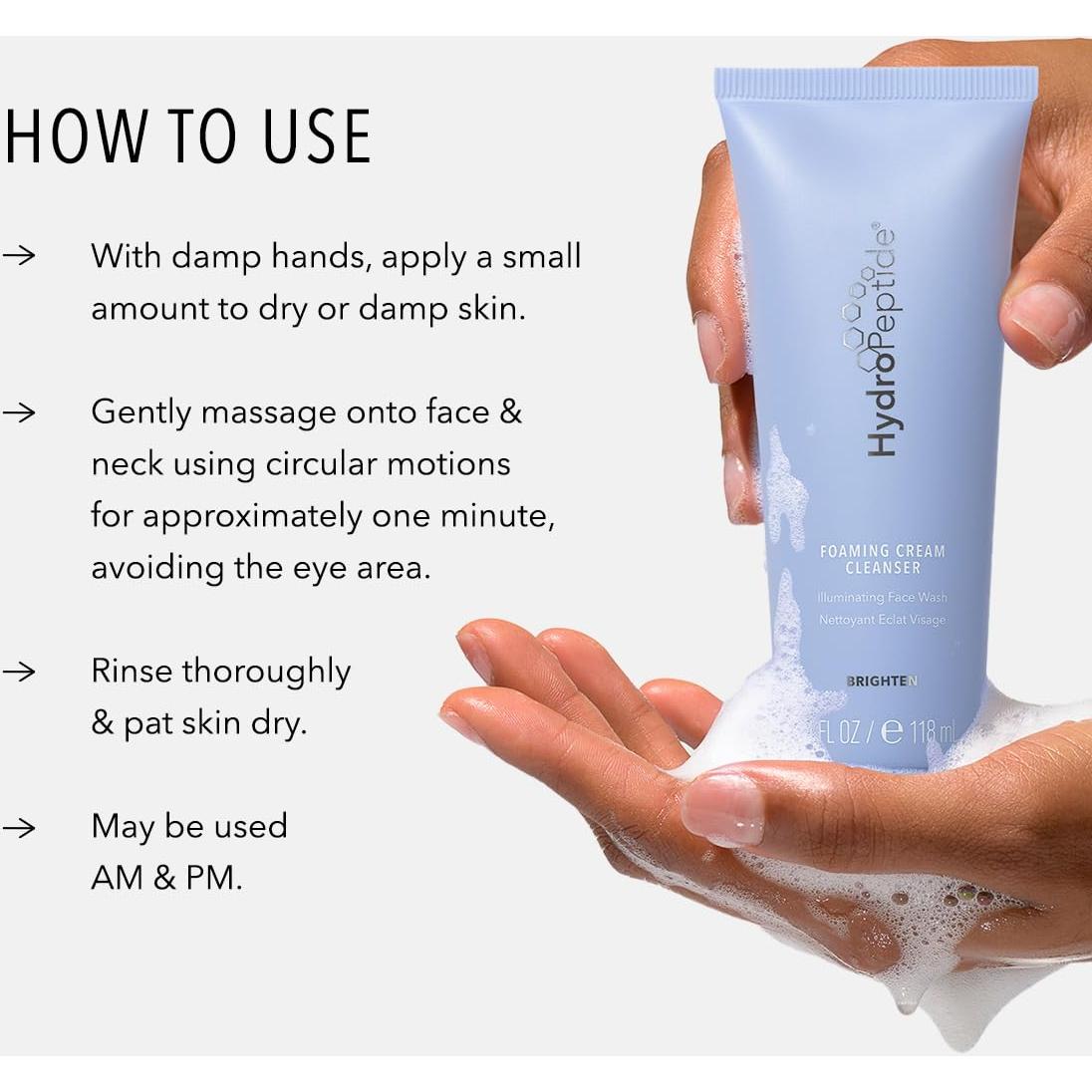 Limpiador Espumoso HydroPeptide 133 g - Facial Iluminador