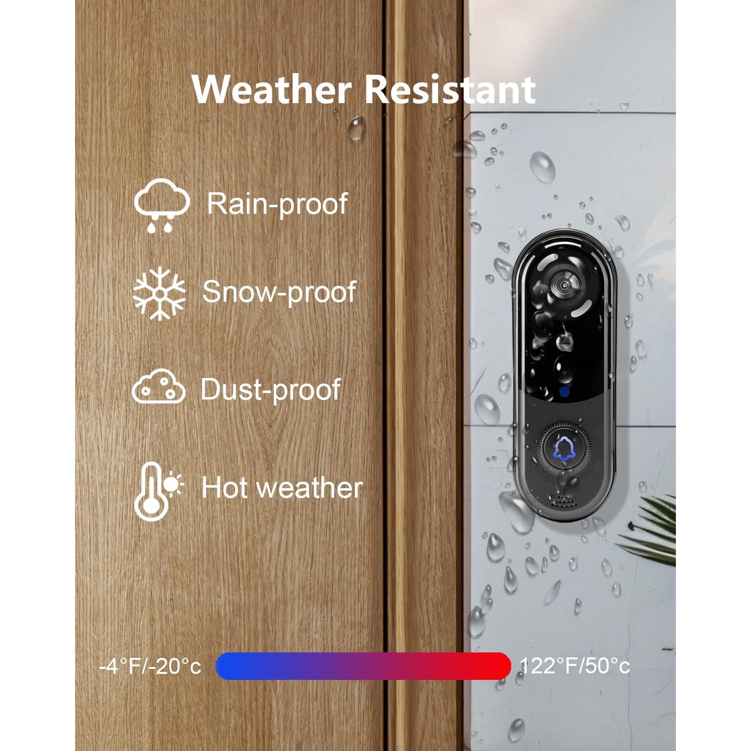 Cámara de timbre inalámbrica Eudic J1 1080P visión nocturna
