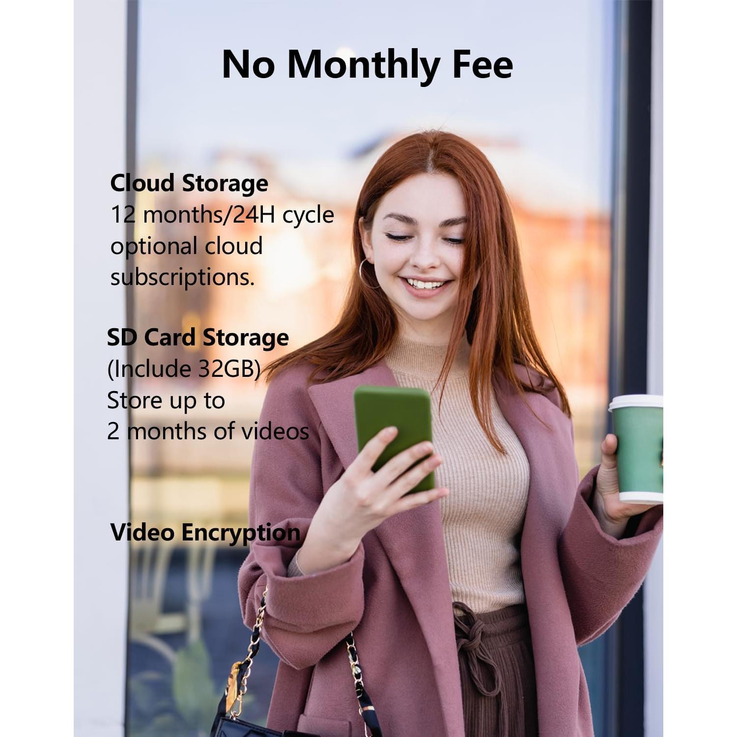 Cámara de timbre inalámbrica Eudic J1 1080P visión nocturna