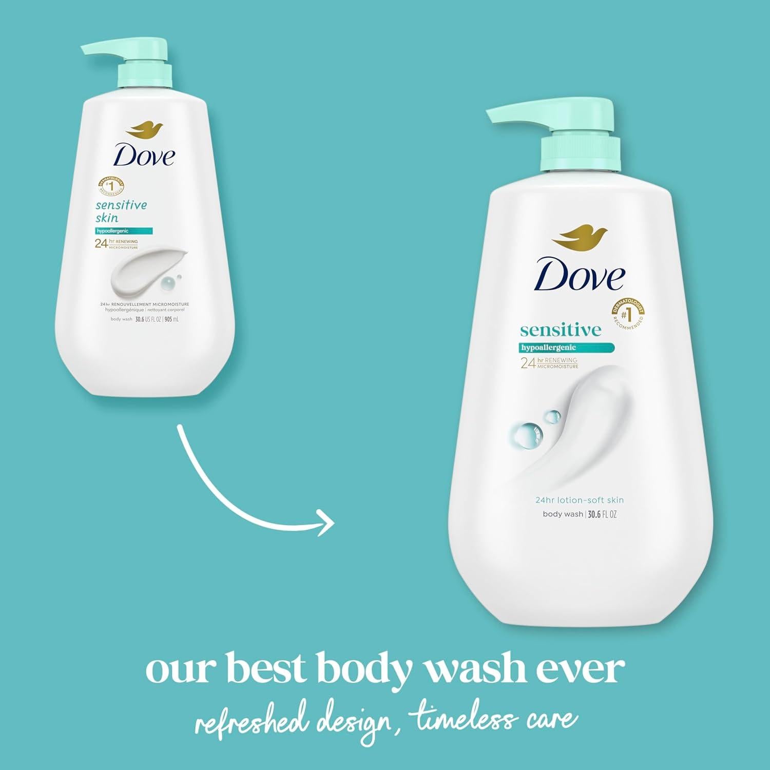 Dove Gel de Baño Piel Sensible 900ml Hipoalergénico
