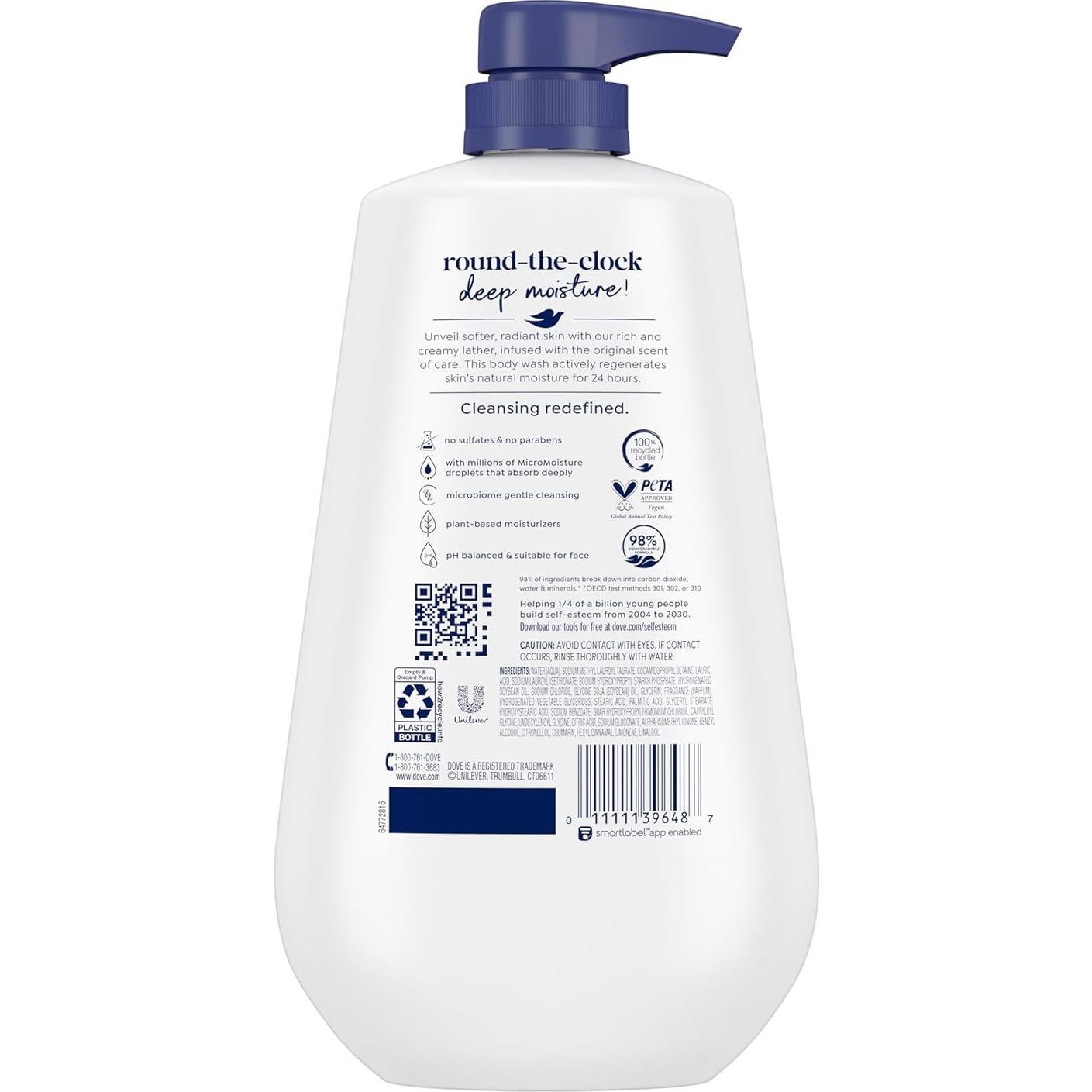 Dove Gel de Ducha Hidratación Profunda 900 ml Sin Sulfatos