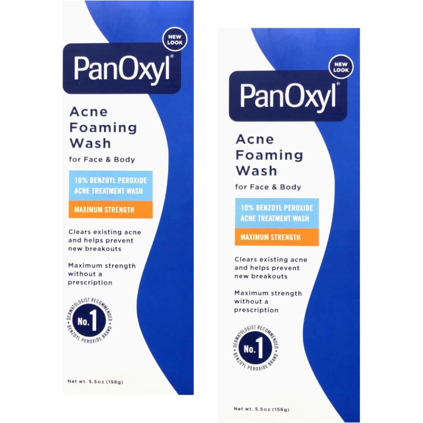 PanOxyl Lavado Espumoso 10% para Acné 2x5.5 Onzas