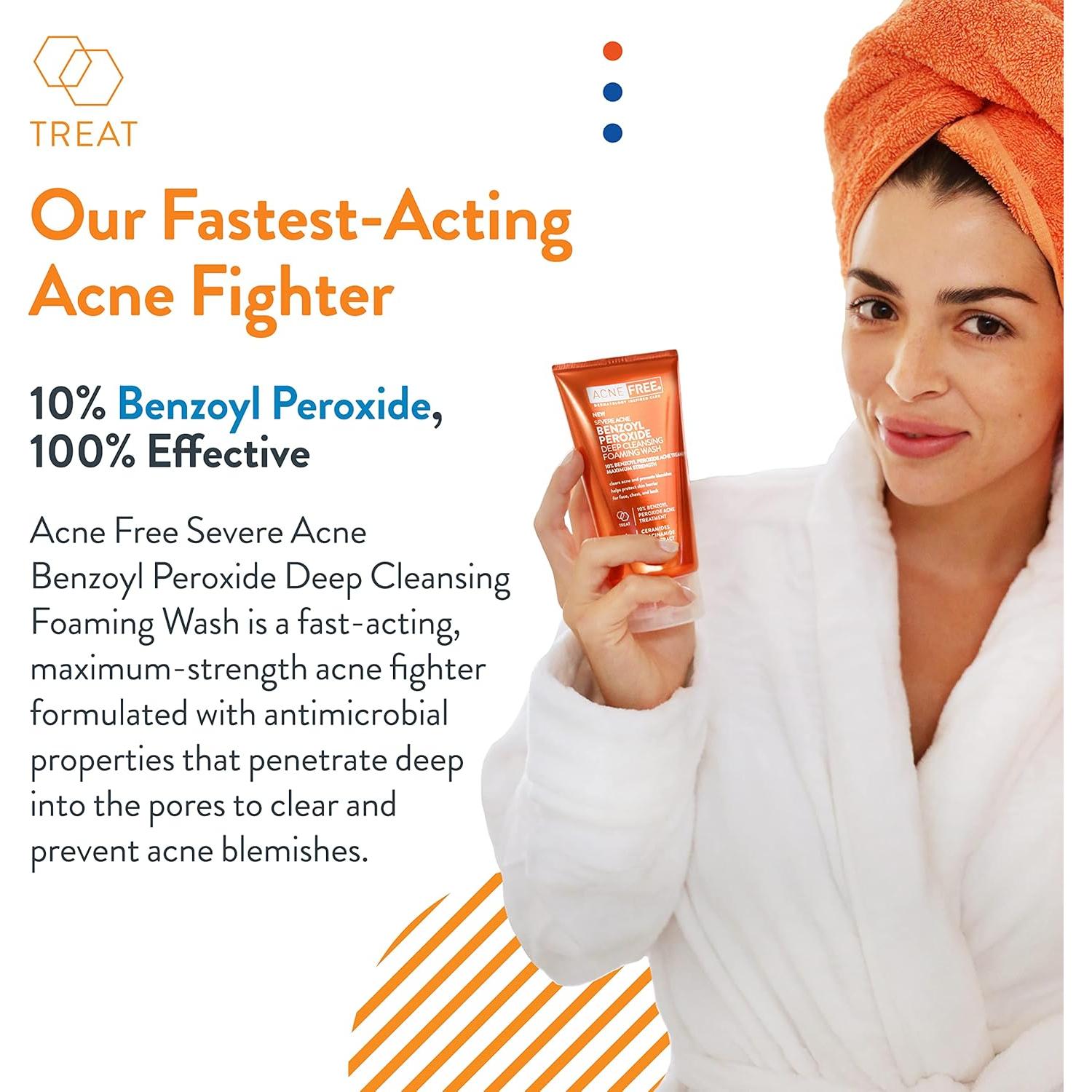 AcneFree Jabón Limpiador Espumoso 10% Peróxido 141g