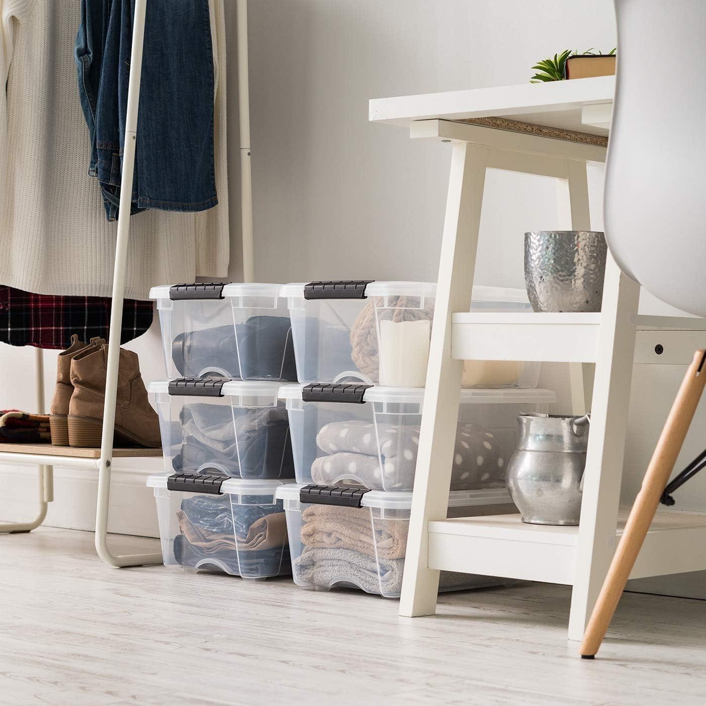 Bins de Almacenamiento IRIS USA 13 Qt Apilables 6 Paquete