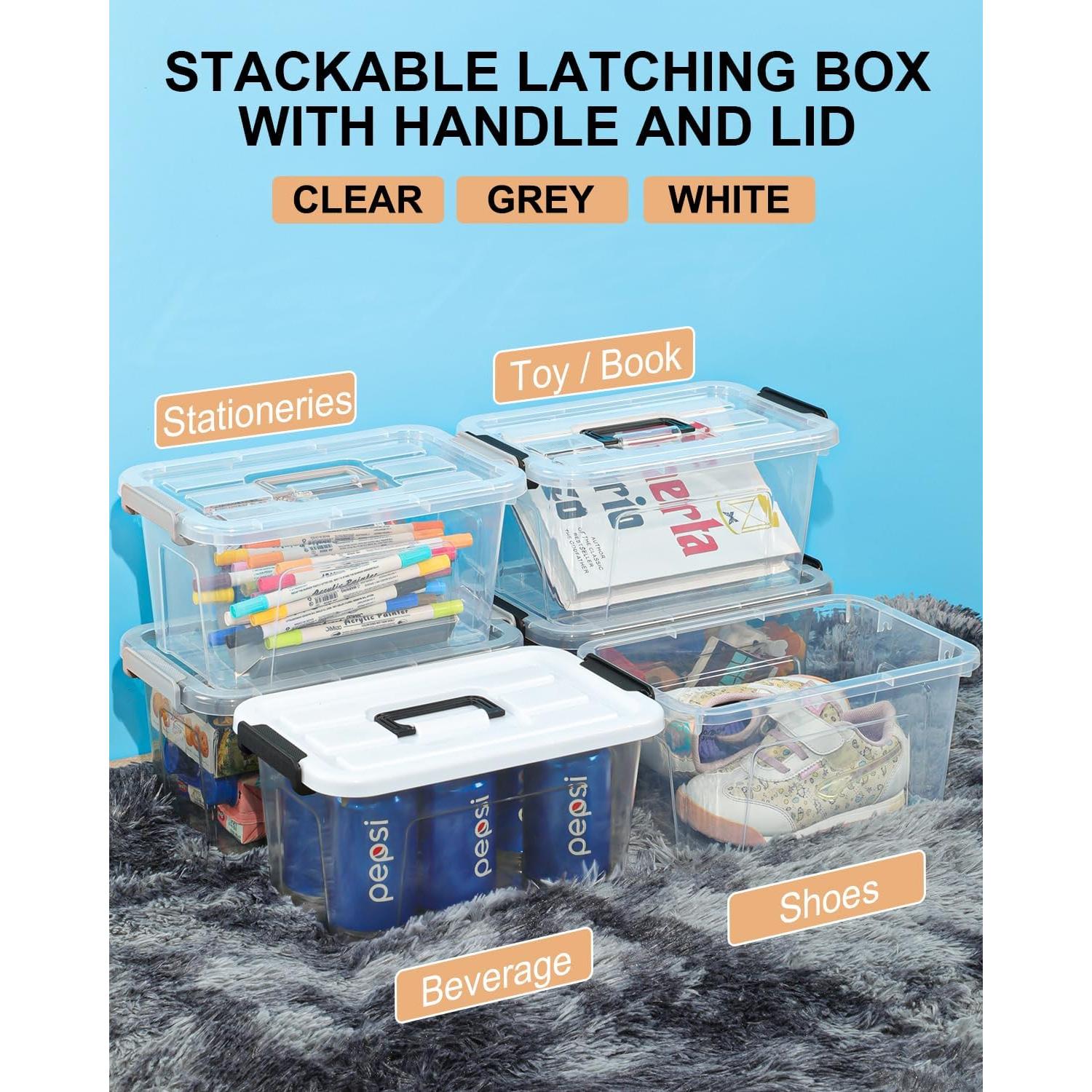 Bins de Almacenamiento NUMIFUN 6 Piezas 7L Apilables Gris