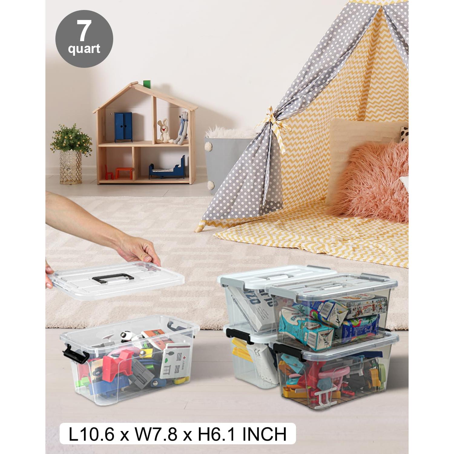 Bins de Almacenamiento NUMIFUN 6 Piezas 7L Apilables Gris