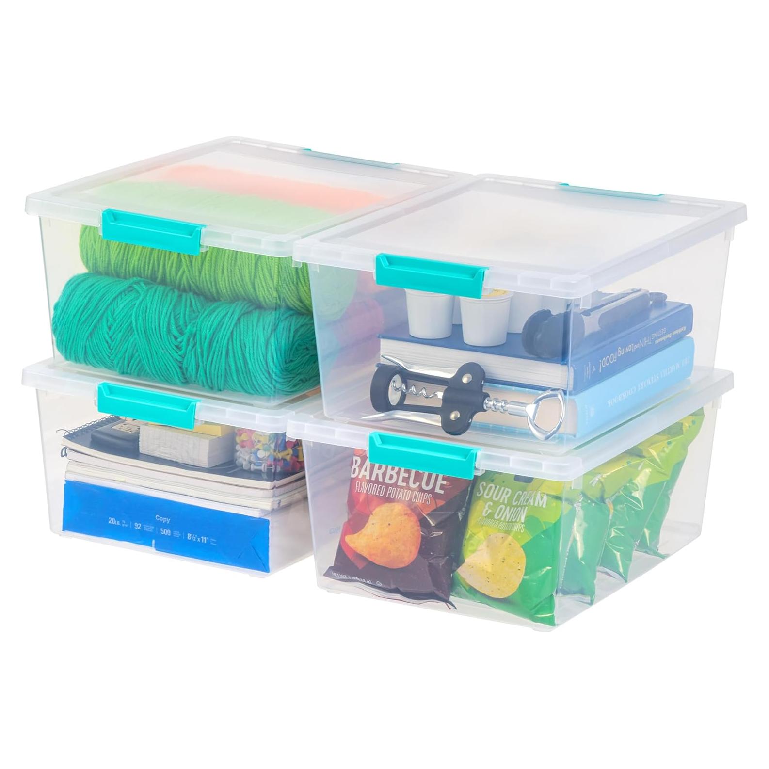 Contenedores de Almacenamiento IRIS USA 12 Qt, Paquete de 4, Apilables