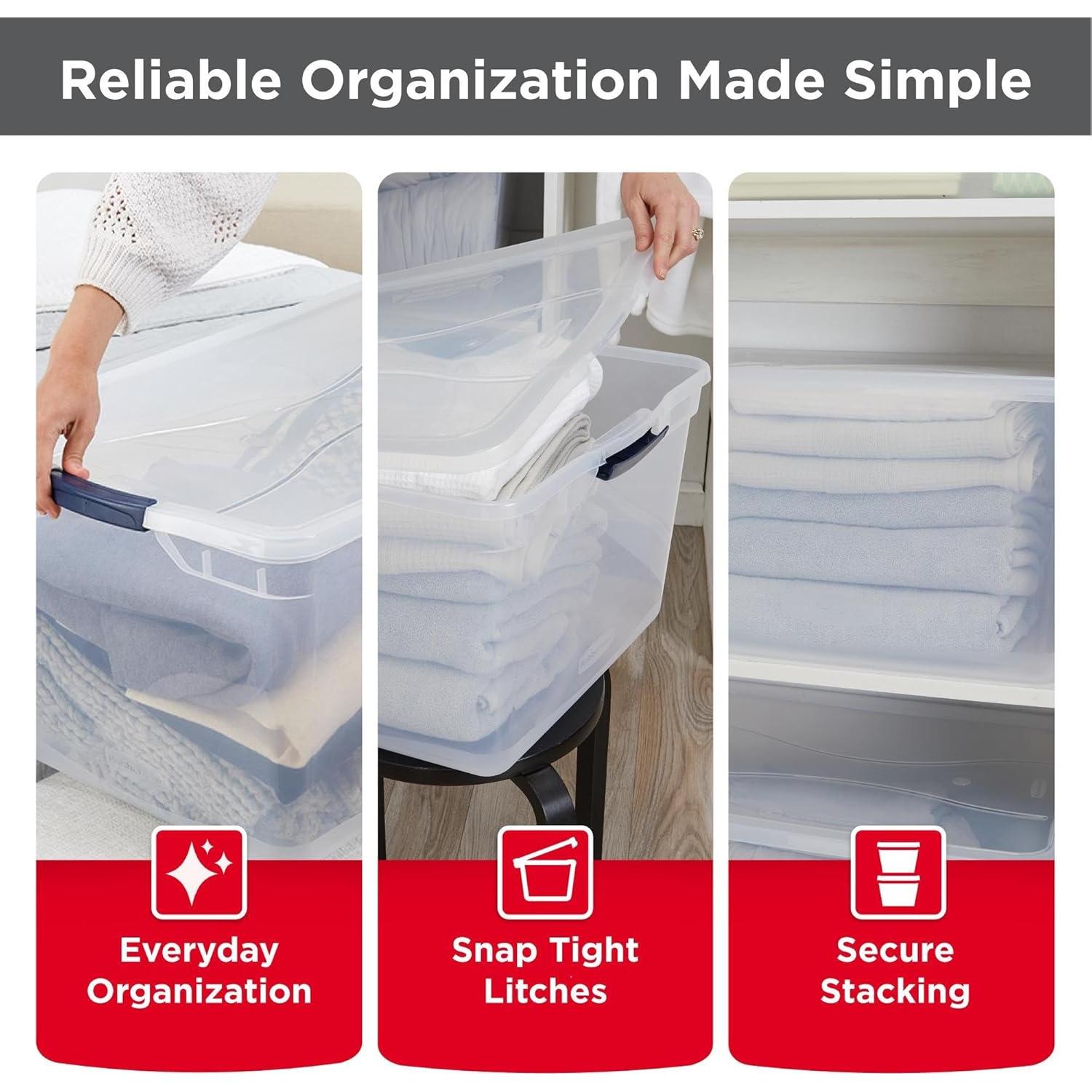 Contenedores de Almacenamiento Rubbermaid Cleverstore 95 Qt - 4 Piezas