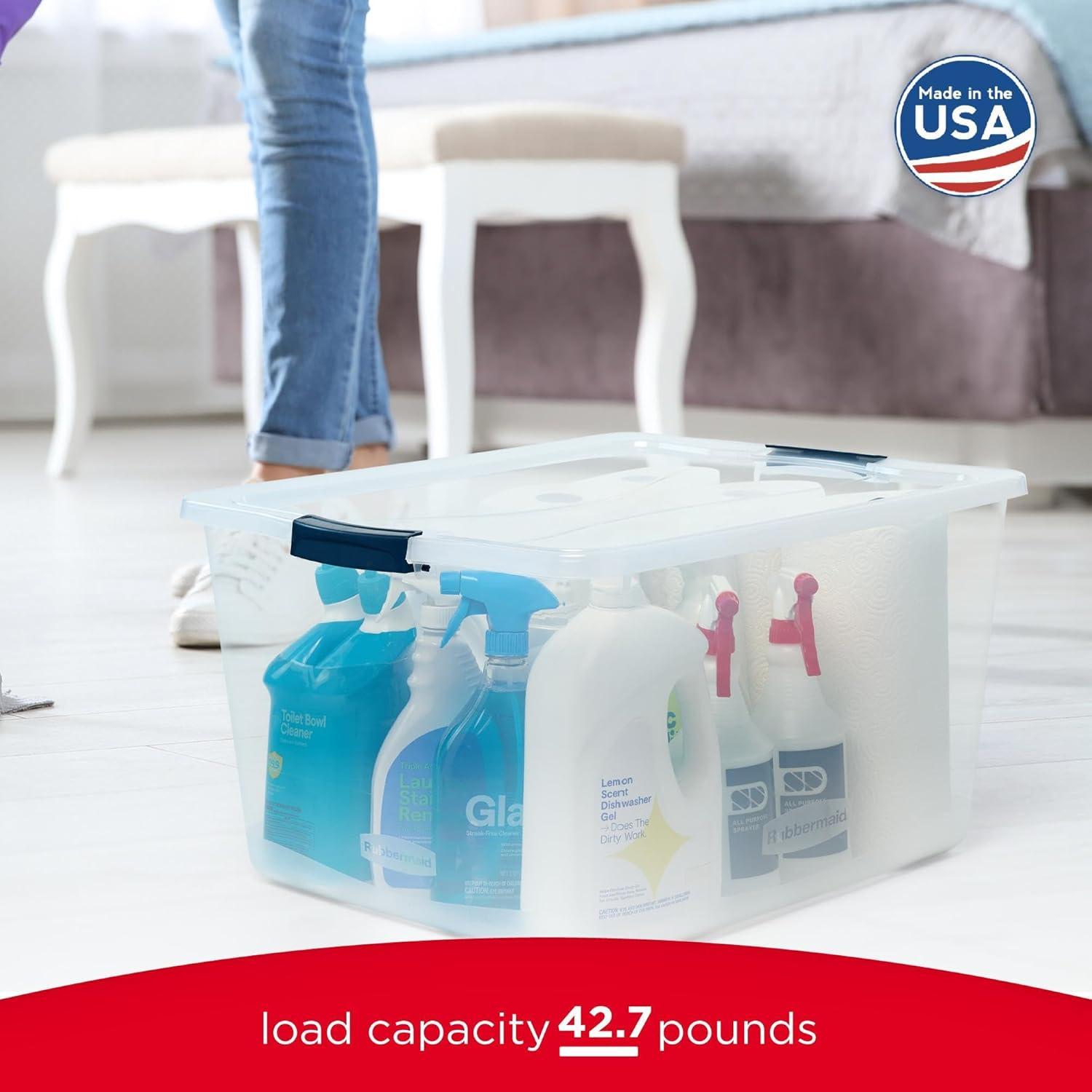 Contenedores de Almacenamiento Rubbermaid Cleverstore 95 Qt - 4 Piezas