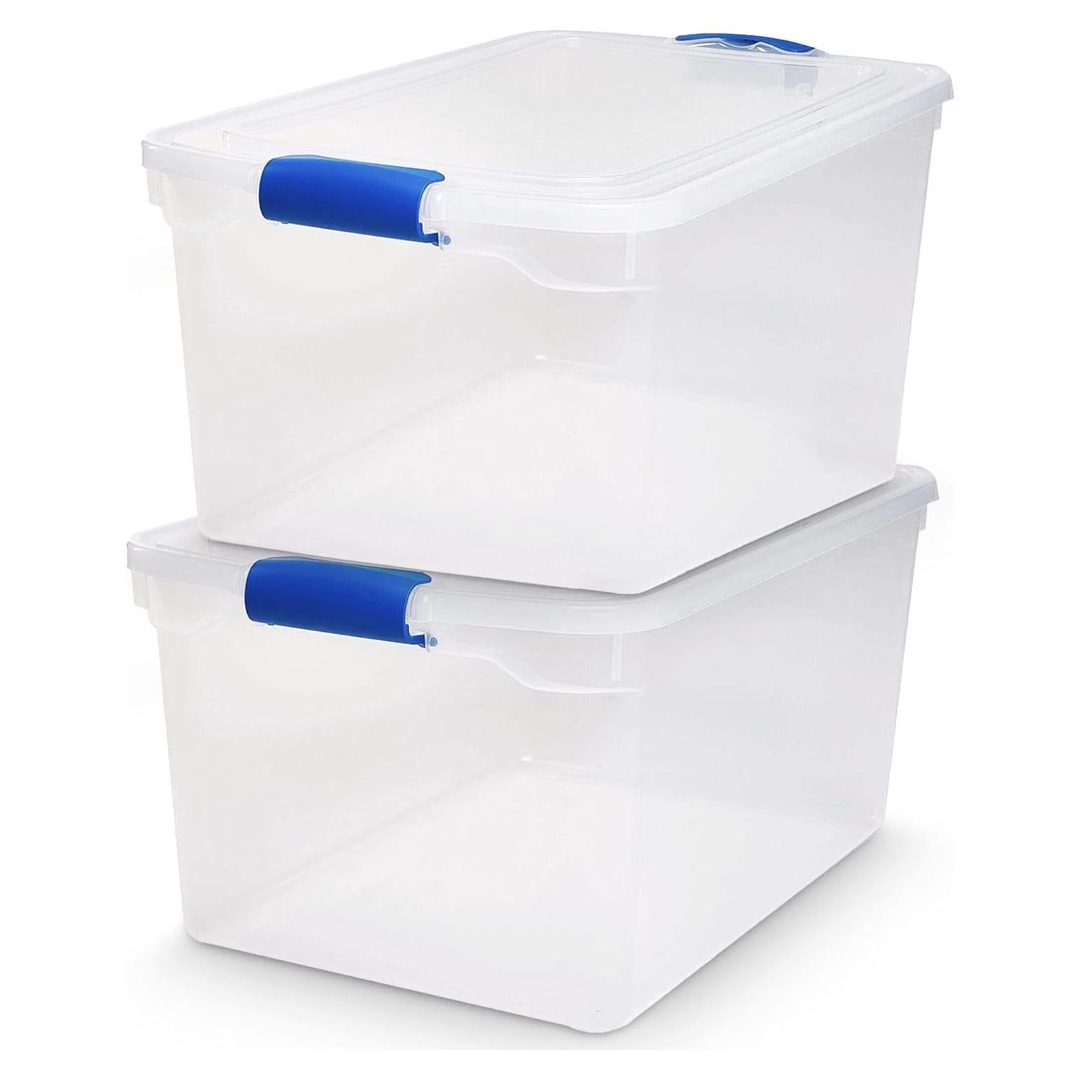 HOMZ Juego de 2 Contenedores de Almacenamiento 66 QT Azul