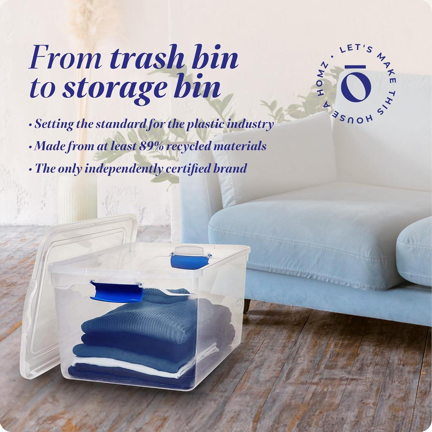 HOMZ Juego de 2 Contenedores de Almacenamiento 66 QT Azul