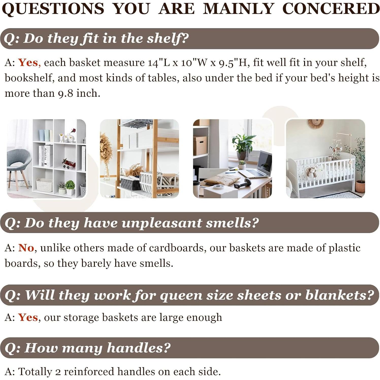 Cestas de Almacenamiento Criusia 4 Piezas 35,56x25,4cm