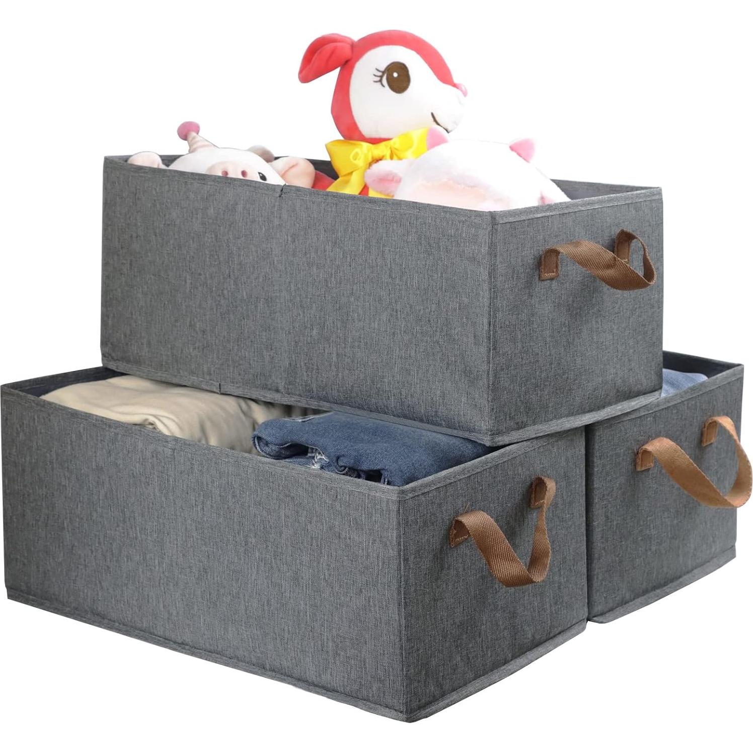 Paquete de 3 Cajas de Almacenamiento Plegables Fordonral 47.6x27.9 cm