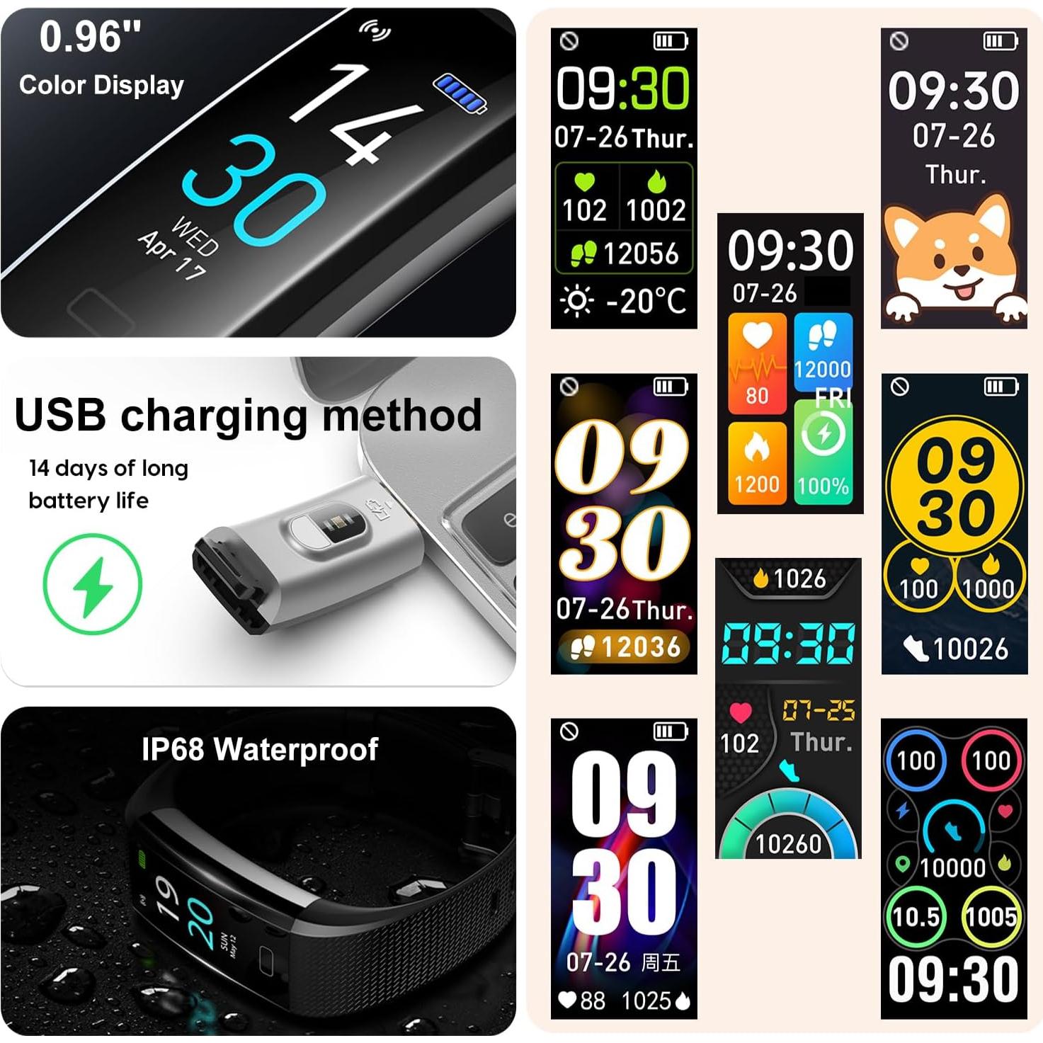 Rastreador de Fitness ENGERWALL S5-4 IP68 con Monitor de Sueño