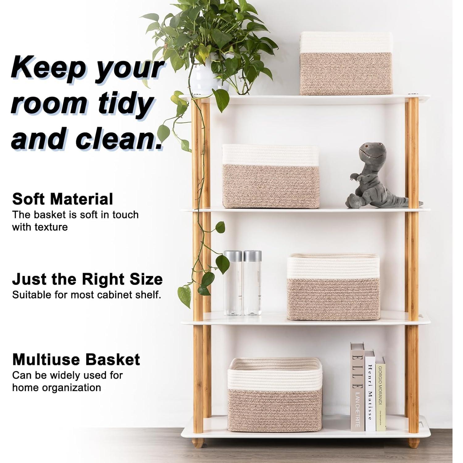 Cestas de Almacenamiento Tejidas SIXDOVE - 4 Unidades 32.3x22.9x19.8 cm