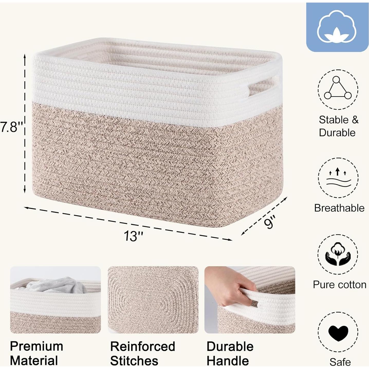 Cestas de Almacenamiento Tejidas SIXDOVE - 4 Unidades 32.3x22.9x19.8 cm