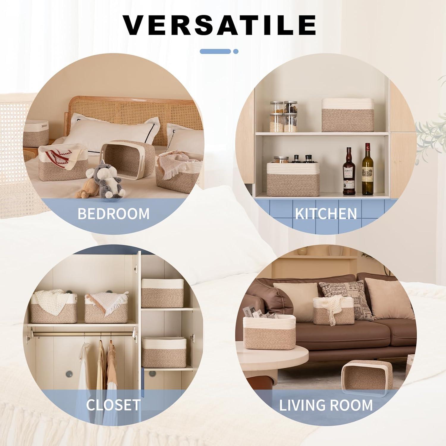 Cestas de Almacenamiento Tejidas SIXDOVE - 4 Unidades 32.3x22.9x19.8 cm