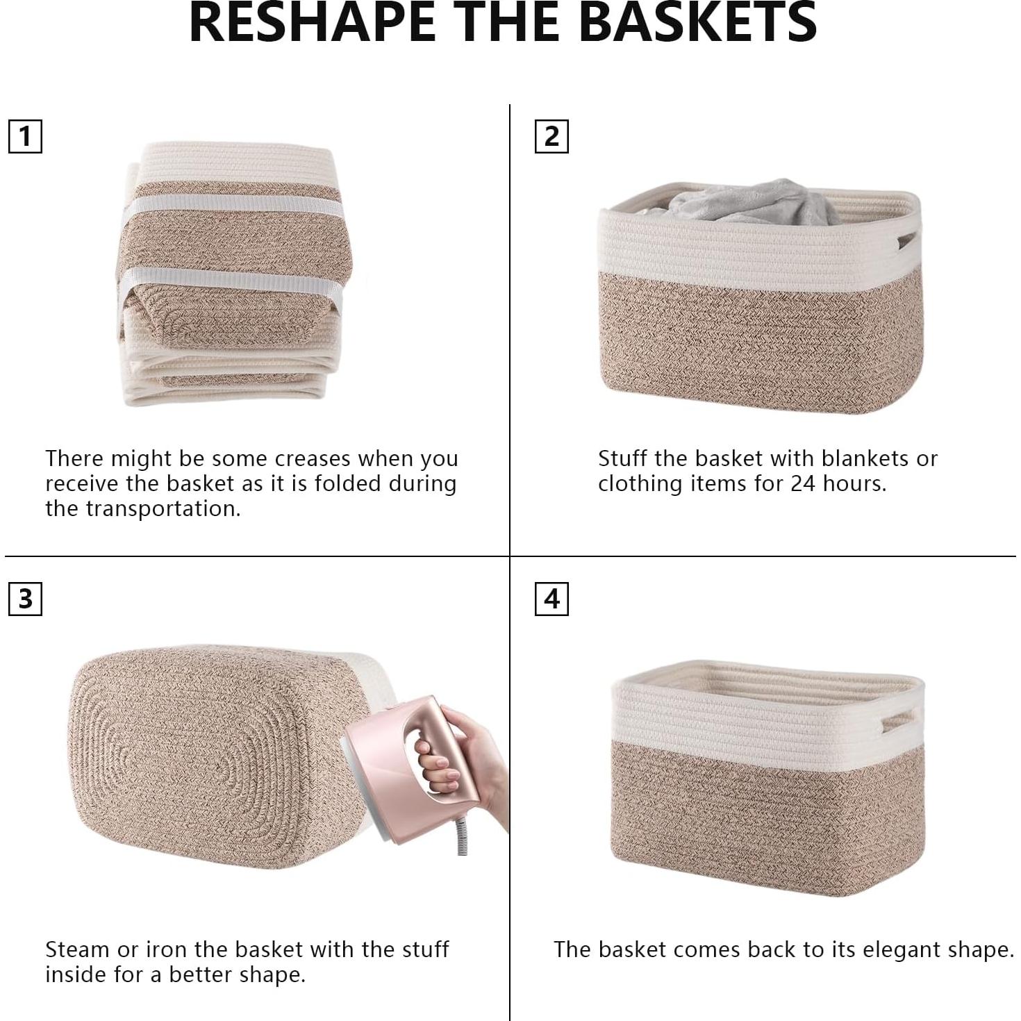 Cestas de Almacenamiento Tejidas SIXDOVE - 4 Unidades 32.3x22.9x19.8 cm