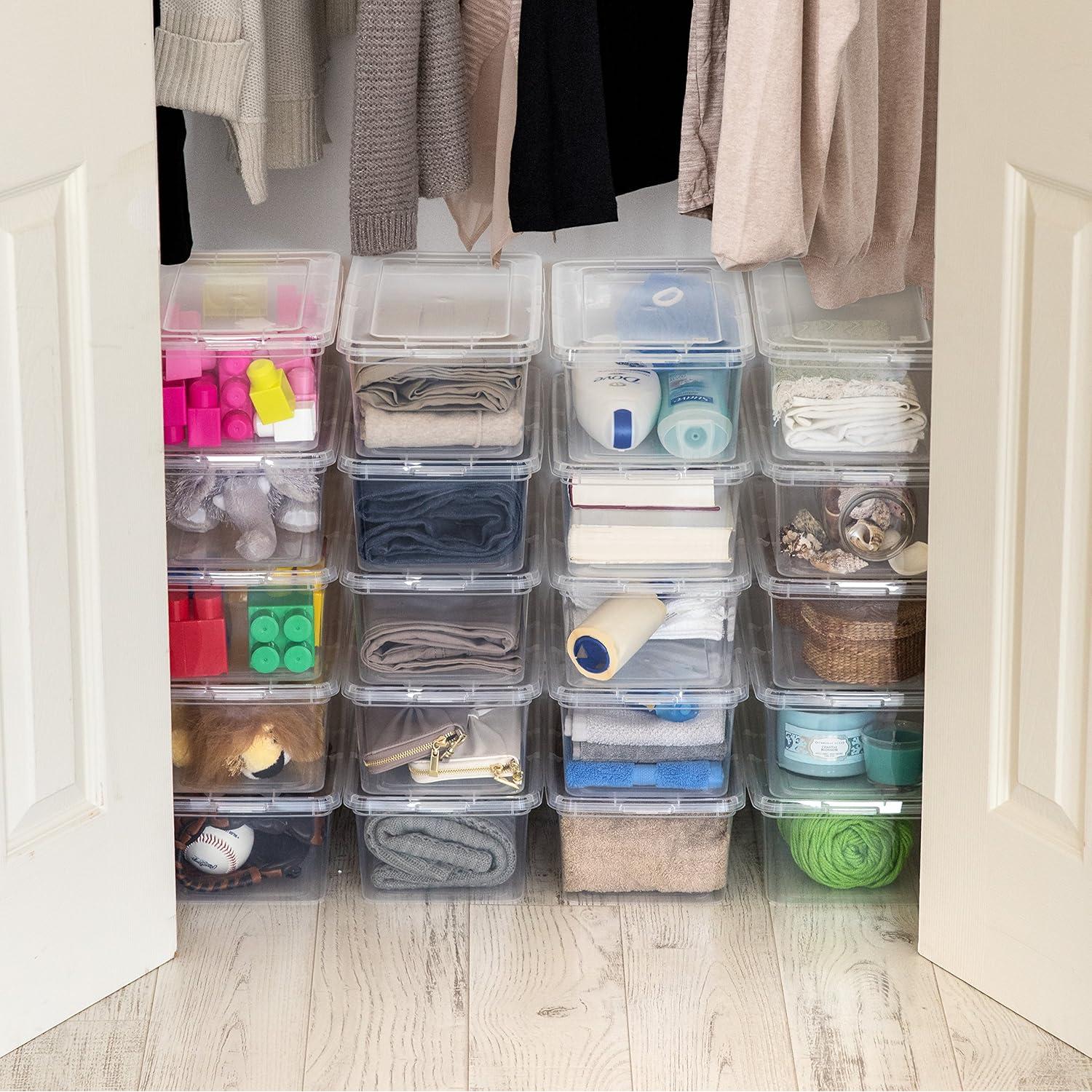 IRIS USA 20-Pack Contenedores Almacenamiento 6 Qt Transparente