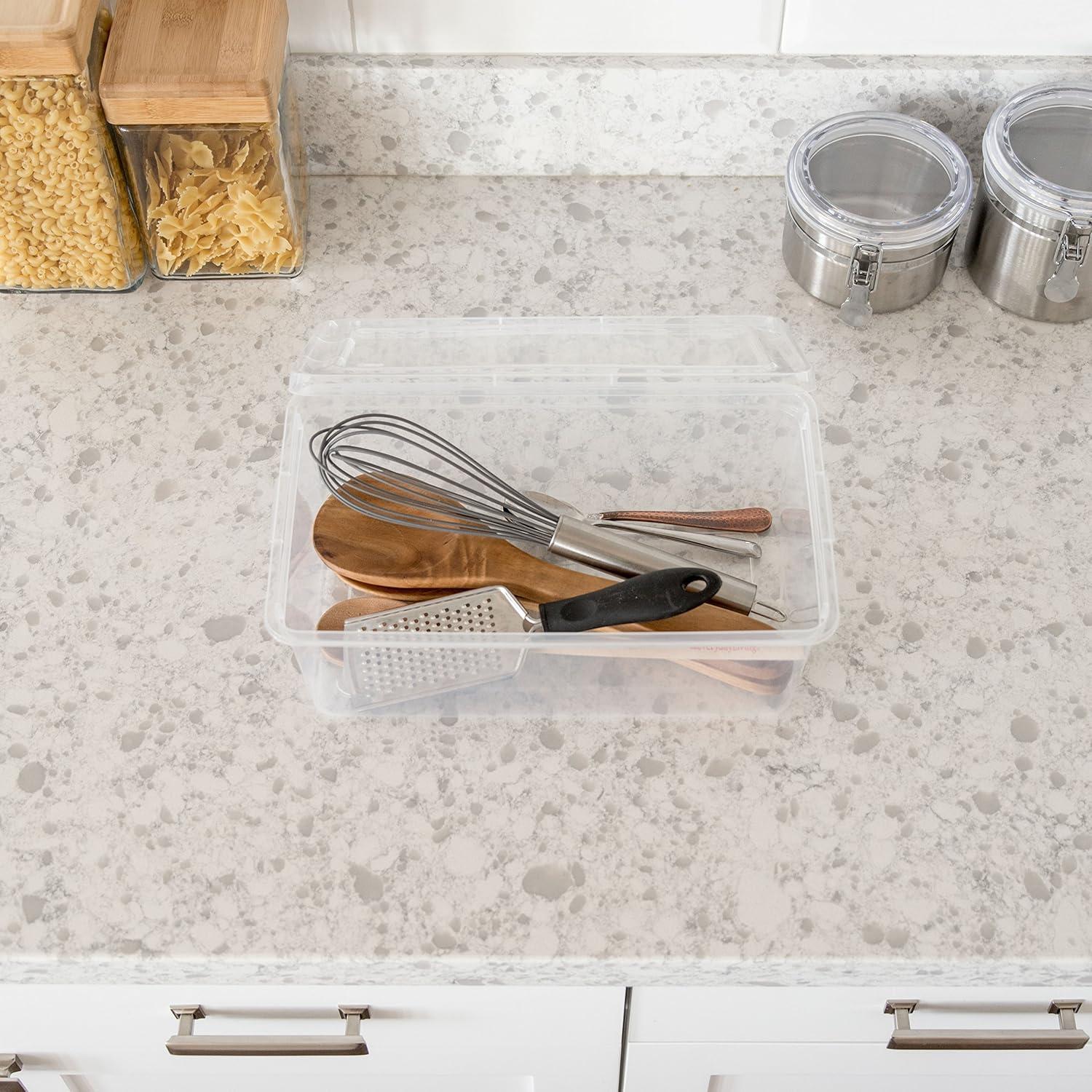 IRIS USA 20-Pack Contenedores Almacenamiento 6 Qt Transparente