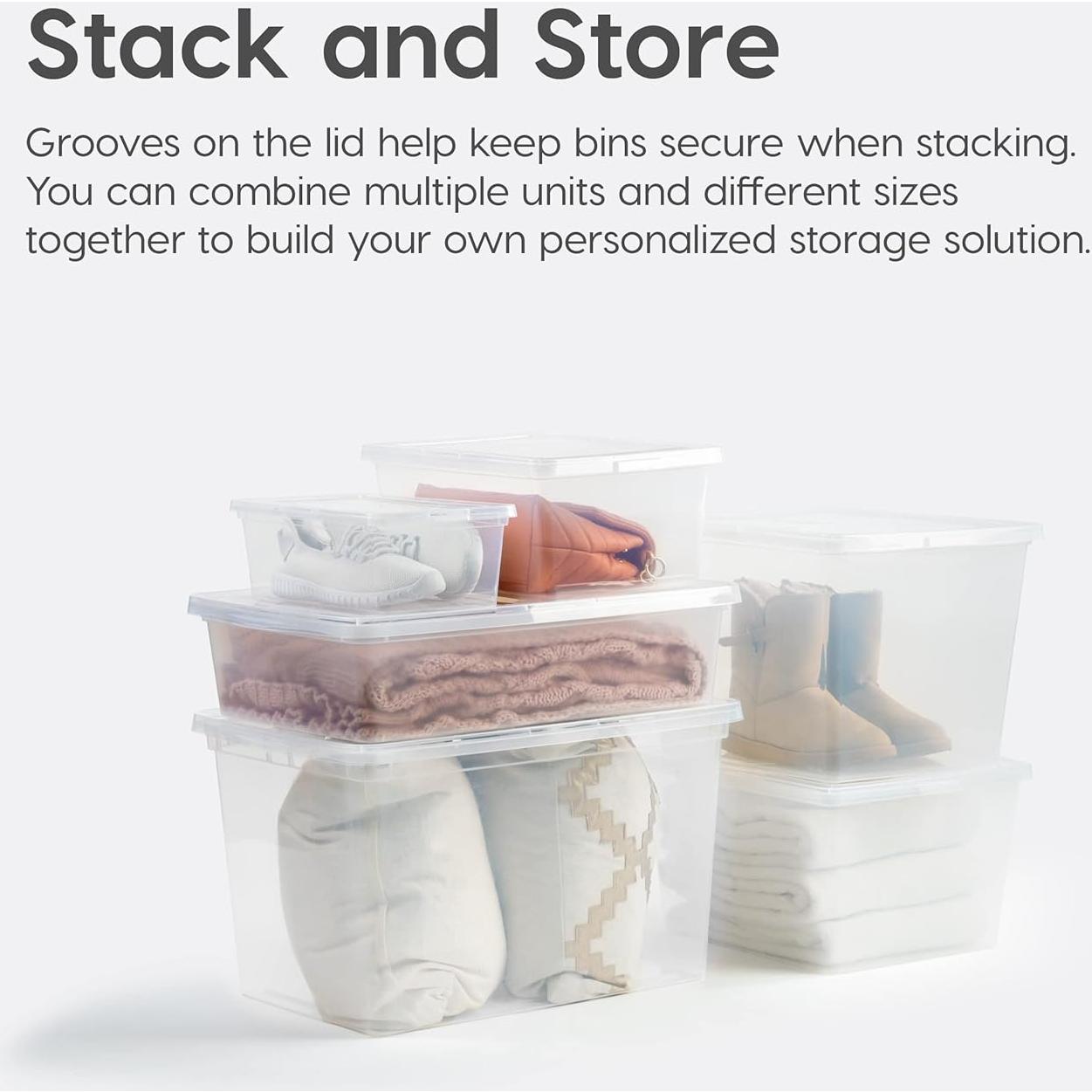 IRIS USA 20-Pack Contenedores Almacenamiento 6 Qt Transparente