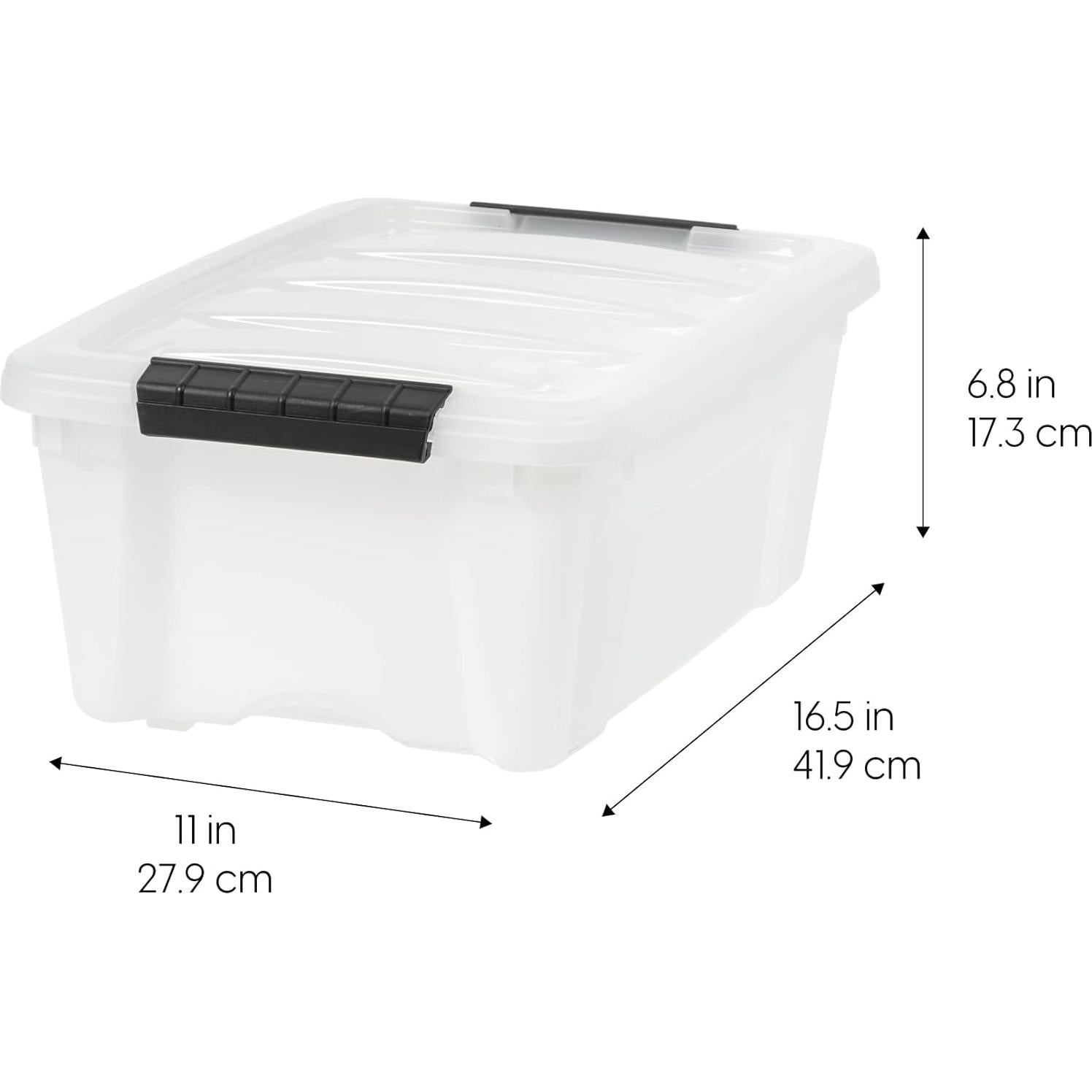 Bins de Almacenamiento IRIS USA 13 Qt Apilables 6 Pzas