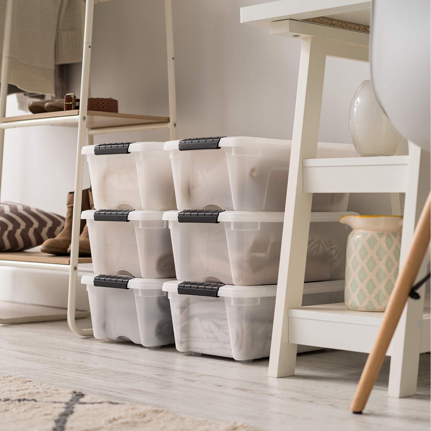 Bins de Almacenamiento IRIS USA 13 Qt Apilables 6 Pzas