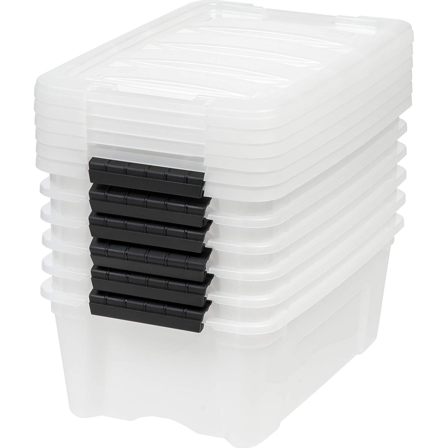 Bins de Almacenamiento IRIS USA 13 Qt Apilables 6 Pzas