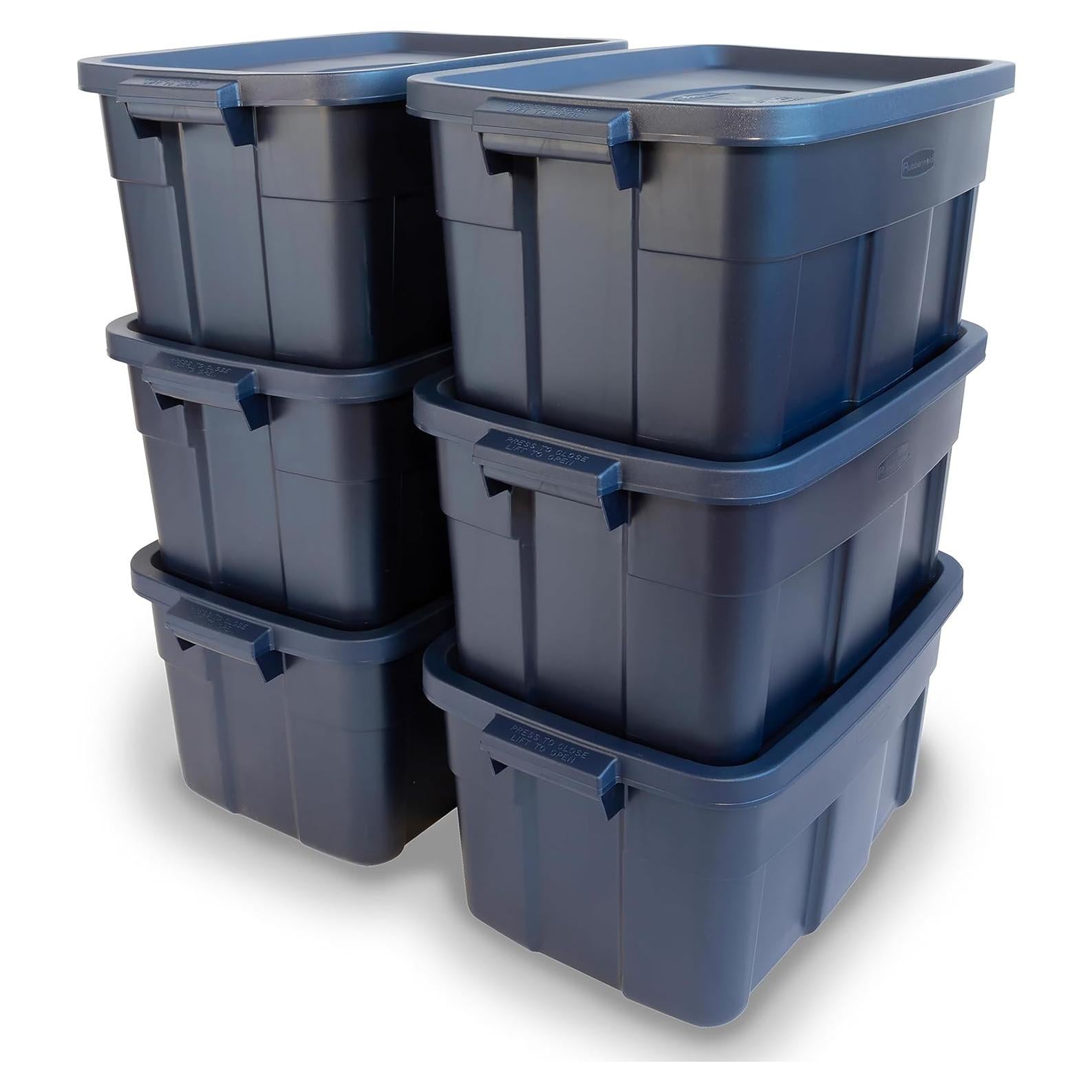 Contenedores de Almacenamiento Rubbermaid Roughneck 14 Gal - 6 Pack