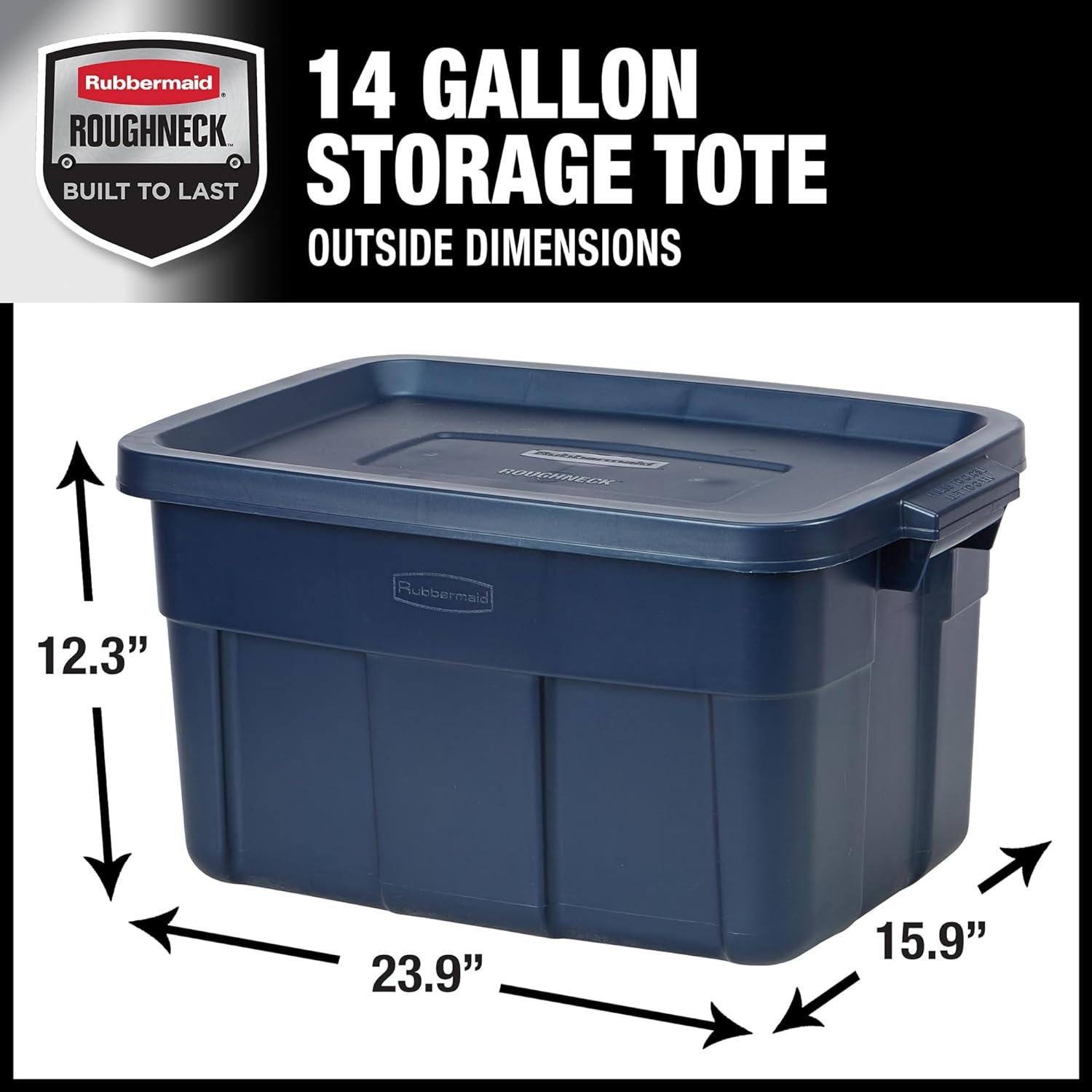 Contenedores de Almacenamiento Rubbermaid Roughneck 14 Gal - 6 Pack