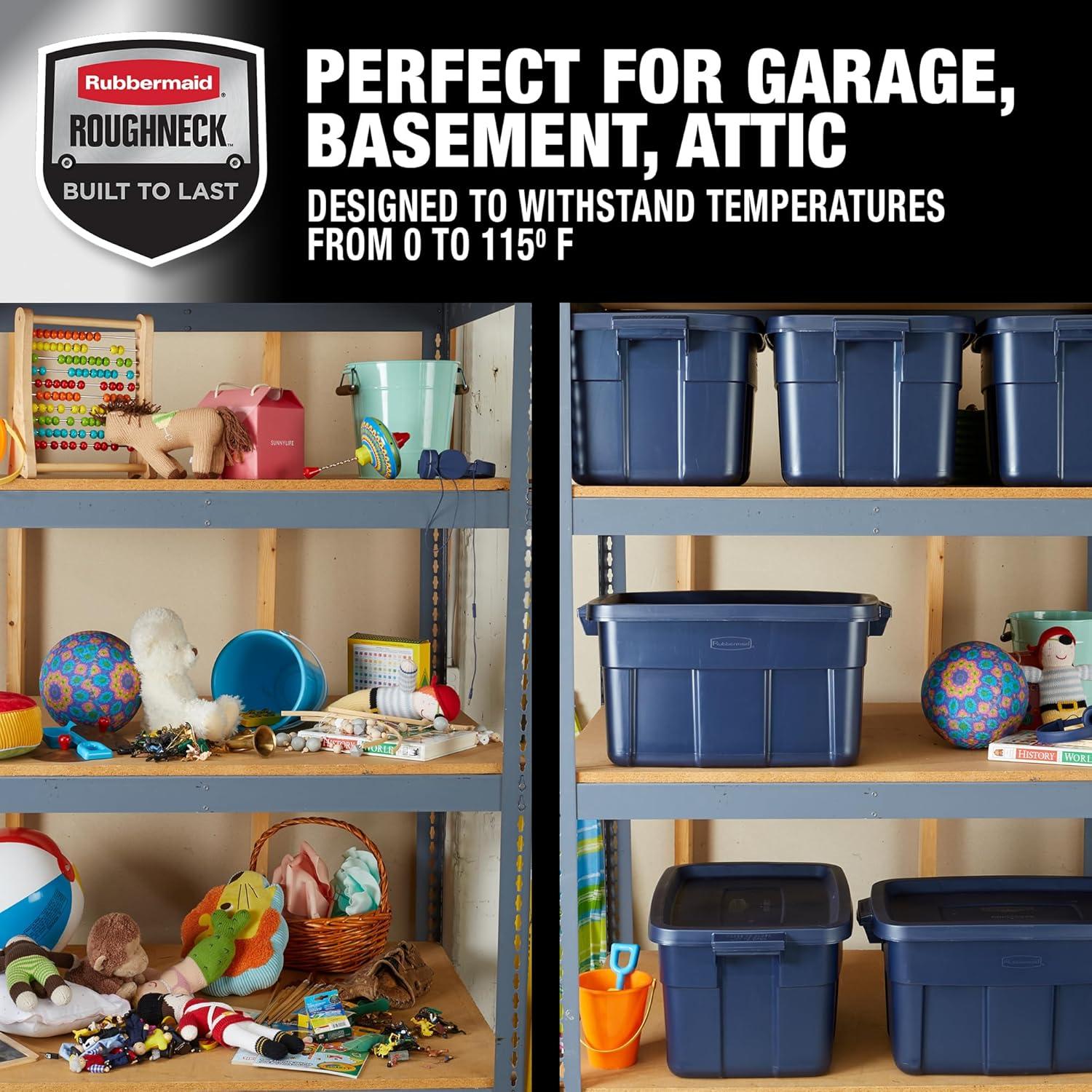 Contenedores de Almacenamiento Rubbermaid Roughneck 14 Gal - 6 Pack