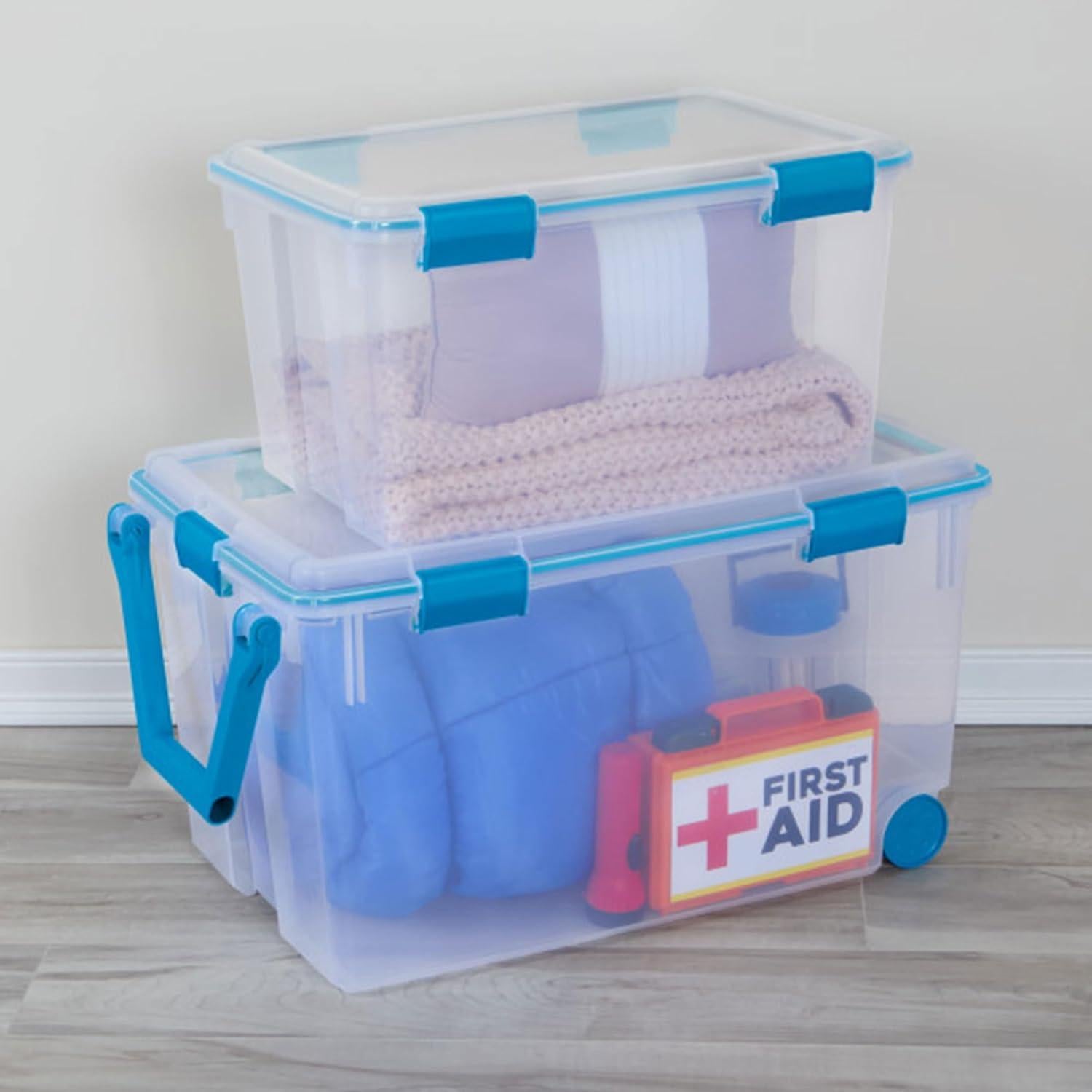 Caja de Almacenamiento Sterilite 54L 4 Paquetes Azul