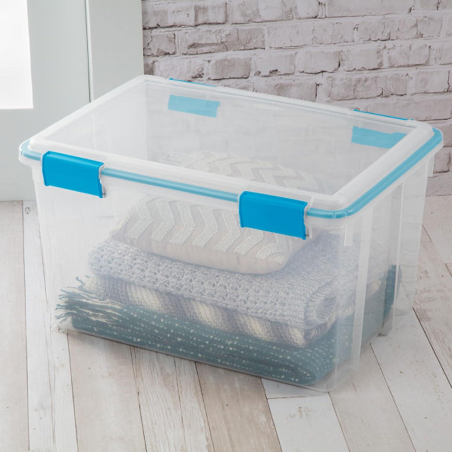 Caja de Almacenamiento Sterilite 54L 4 Paquetes Azul