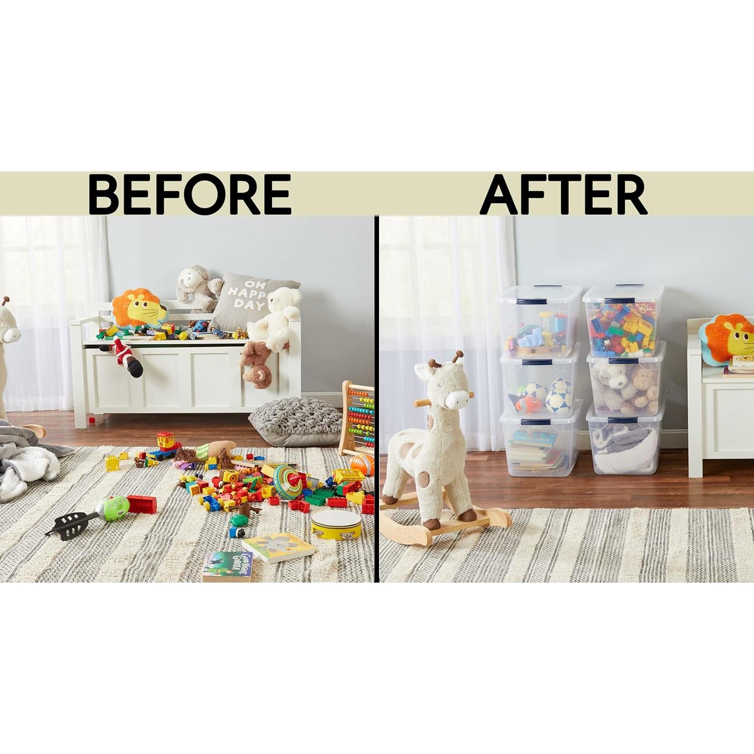 Contenedores de Almacenamiento Rubbermaid 32 Qt, 6 Piezas