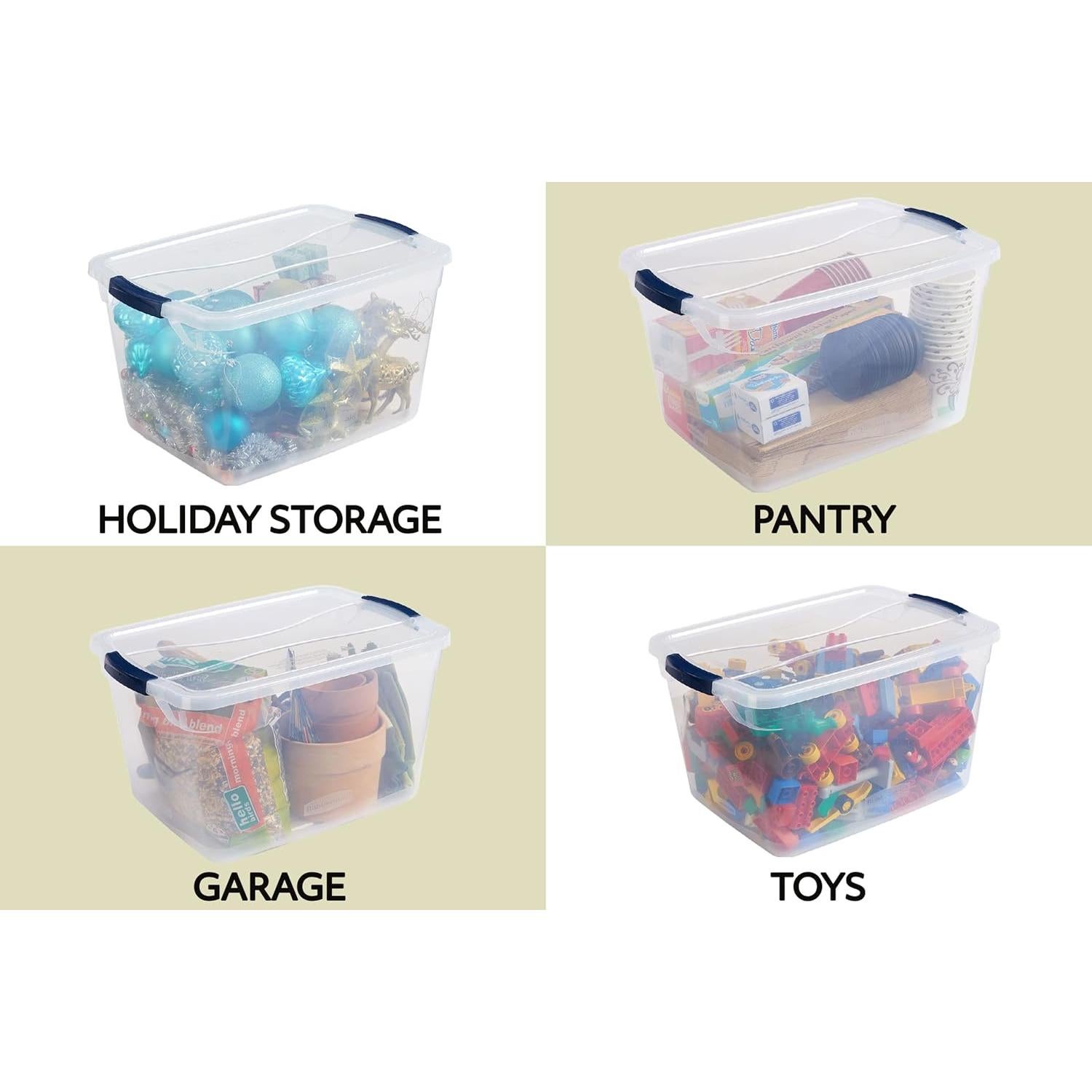 Contenedores de Almacenamiento Rubbermaid 32 Qt, 6 Piezas