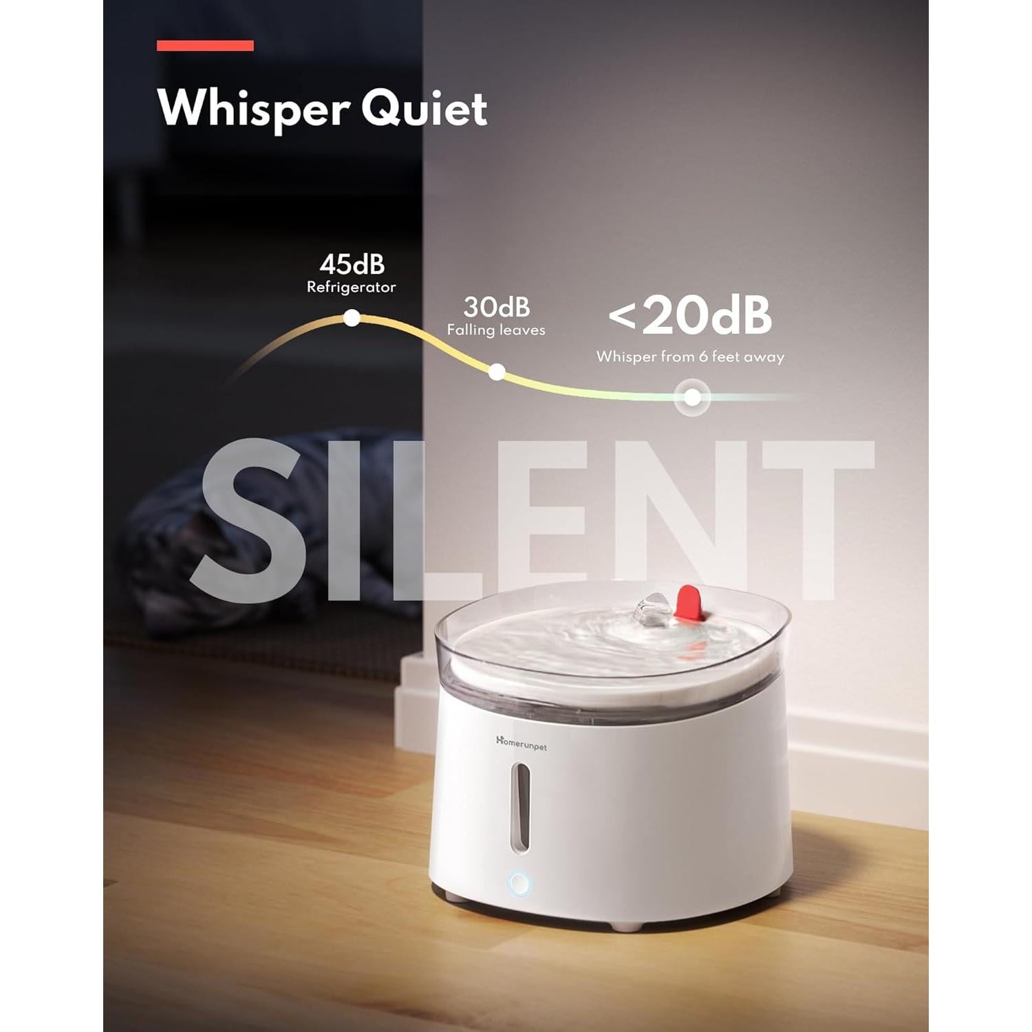 Fuente de Agua para Gatos HomeRunPet 2L con Porcelana