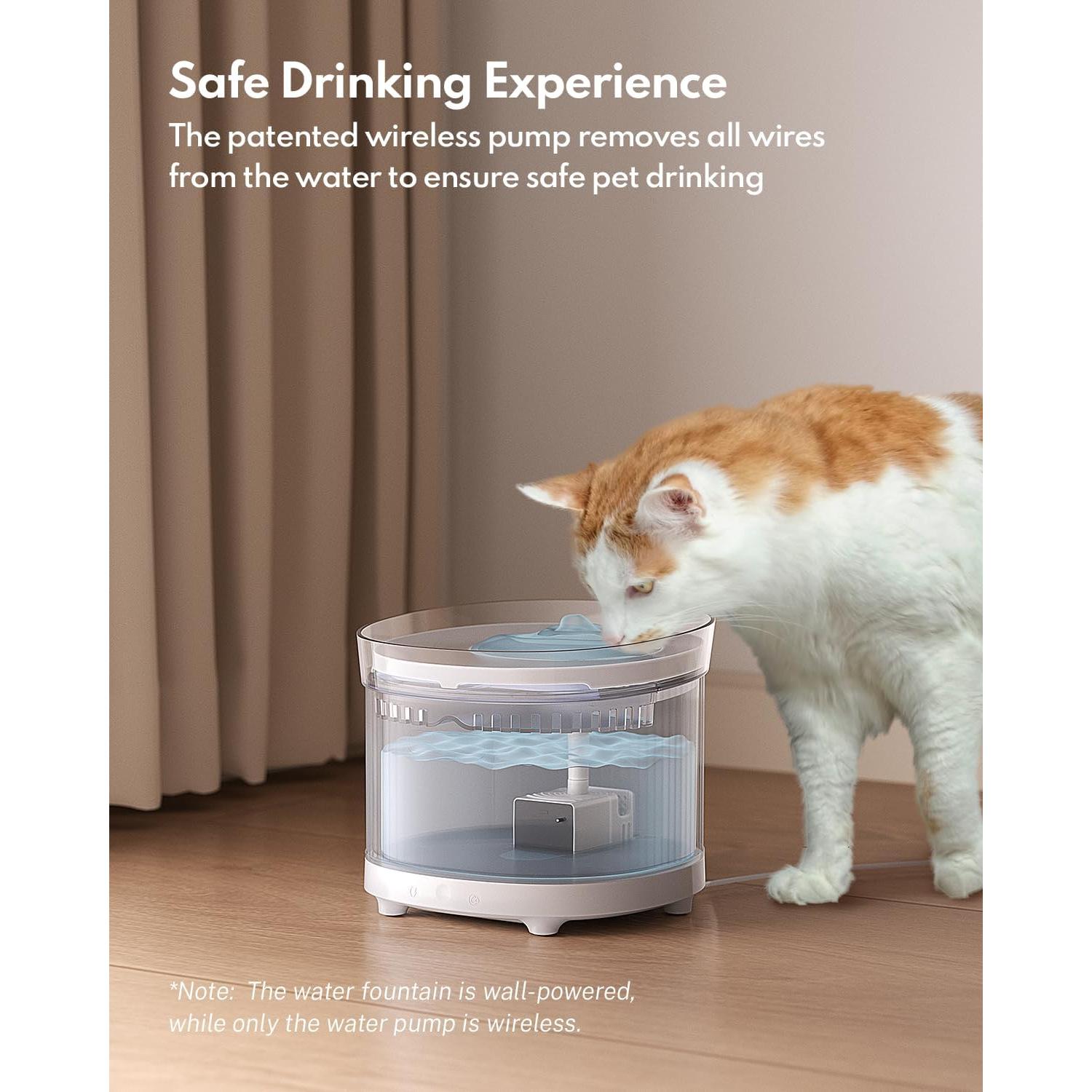 Fuente de Agua para Gatos HomeRunPet 2L Ultra-Silenciosa