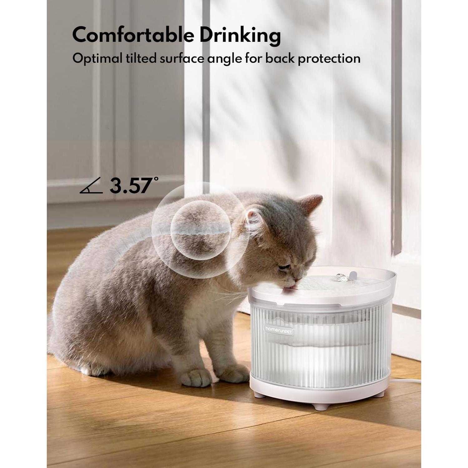 Fuente de Agua para Gatos HomeRunPet 2L Ultra-Silenciosa